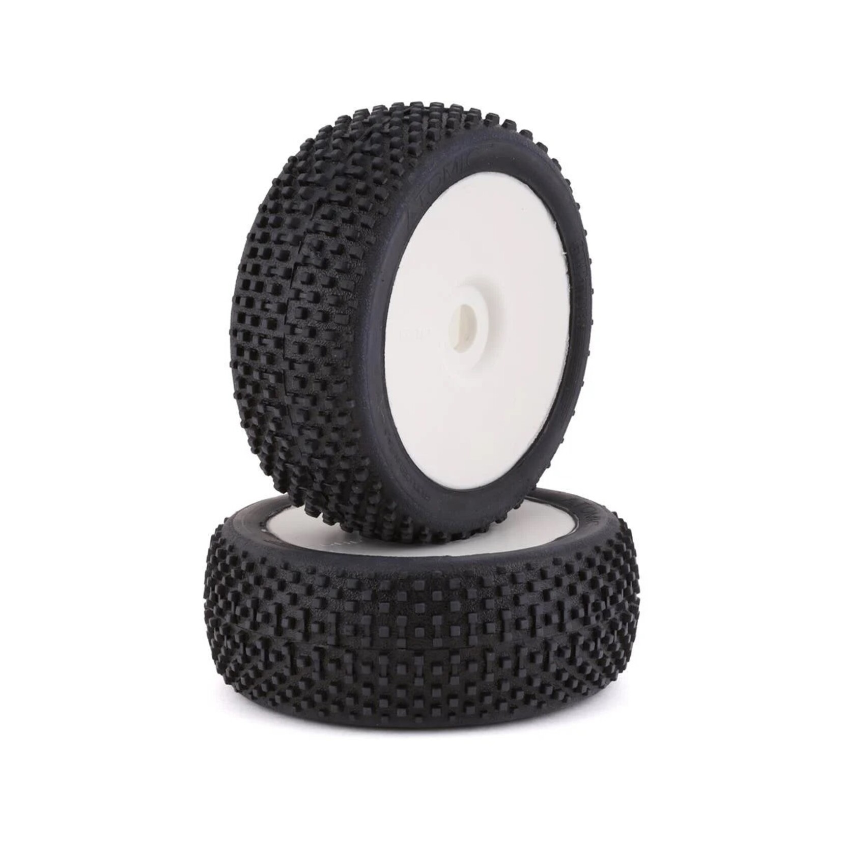 GRP #GBX05A  GRP Atomic Pre-Mounted 1/8 Buggy Tires (2) (White) (Soft)