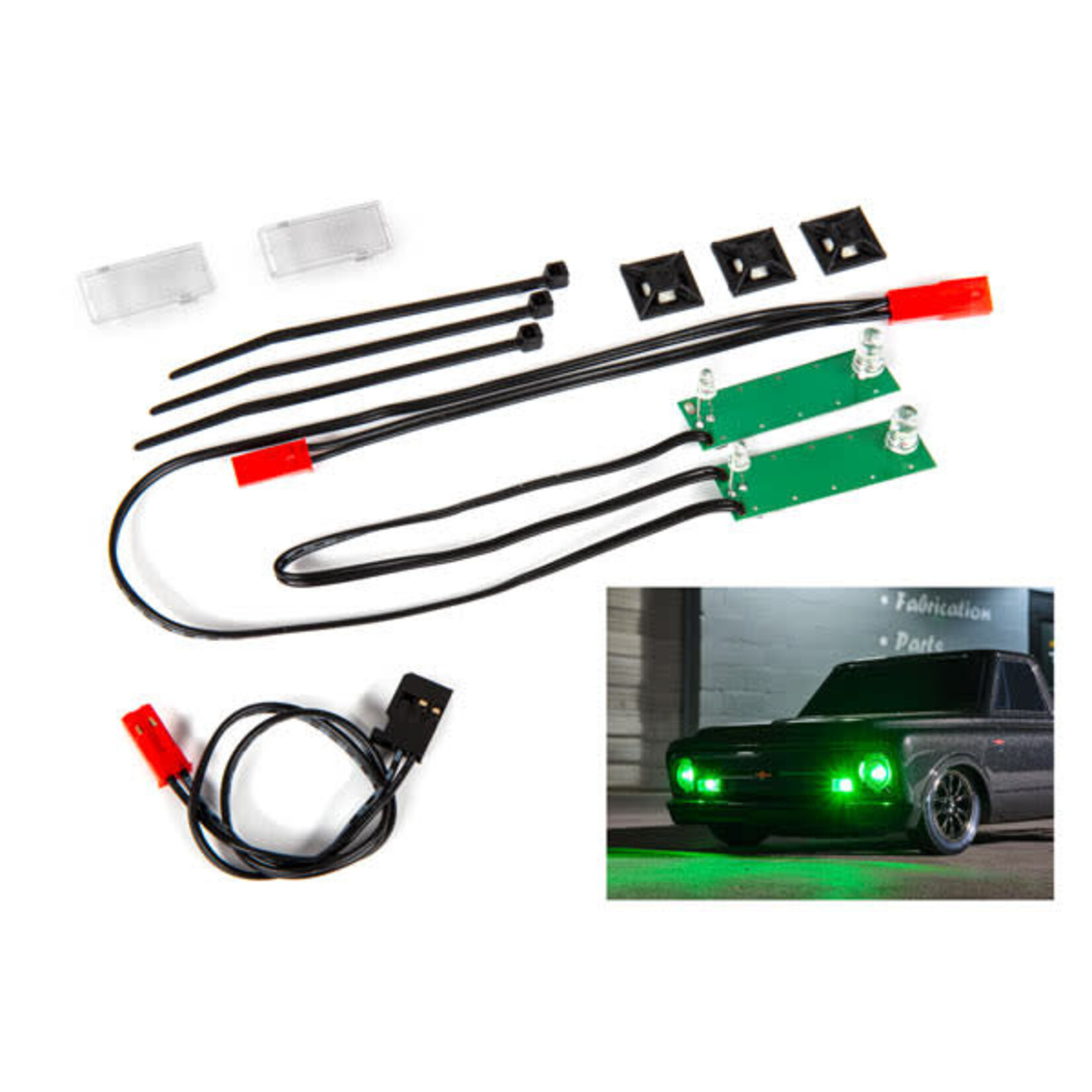 Traxxas #9496G Traxxas Drag Slash Chevrolet C10 Front LED Light Set (Green)