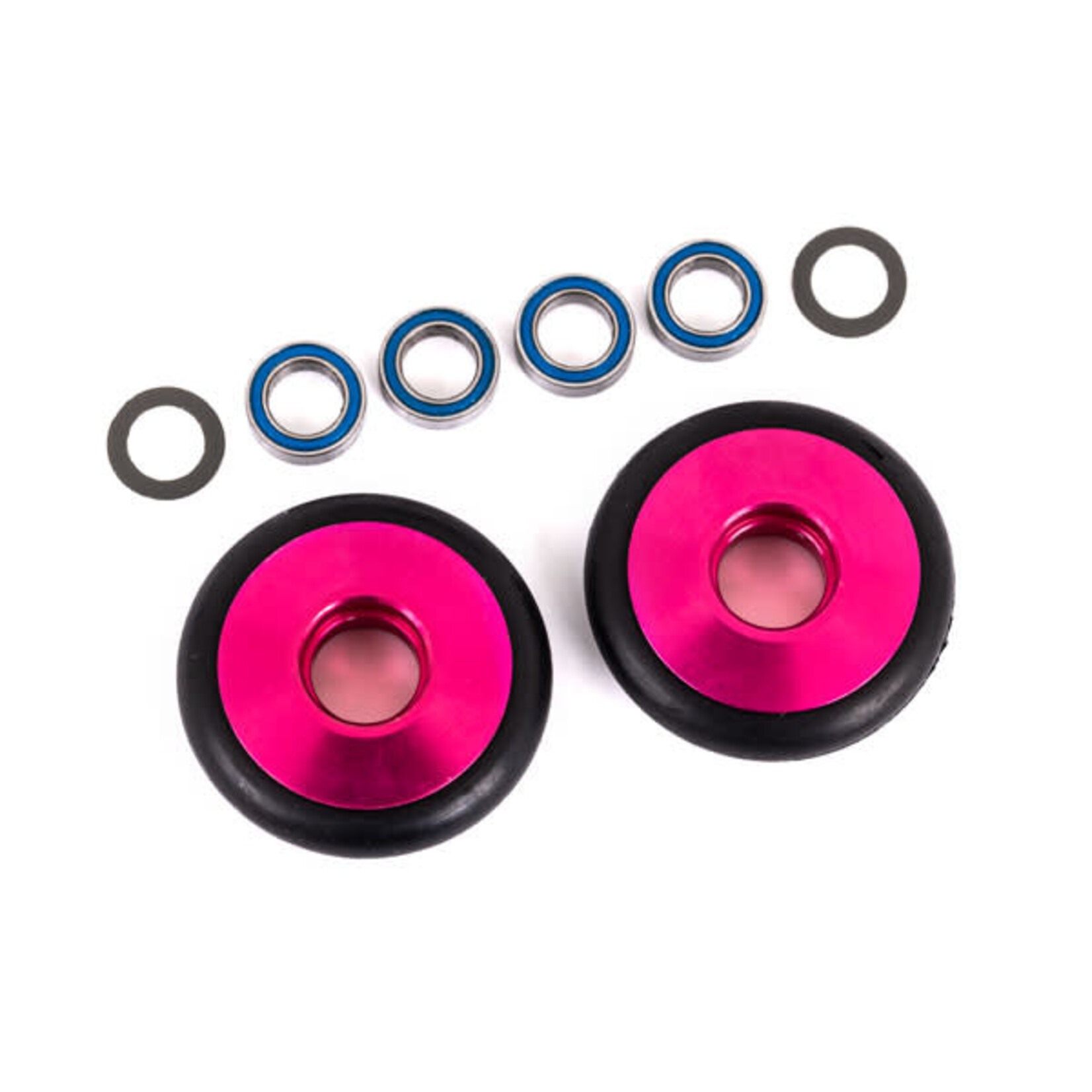Traxxas Traxxas Bandit/Rustler/Stampede 2WD Aluminum Wheelie Bar Wheels (Pink) (2) #9461P