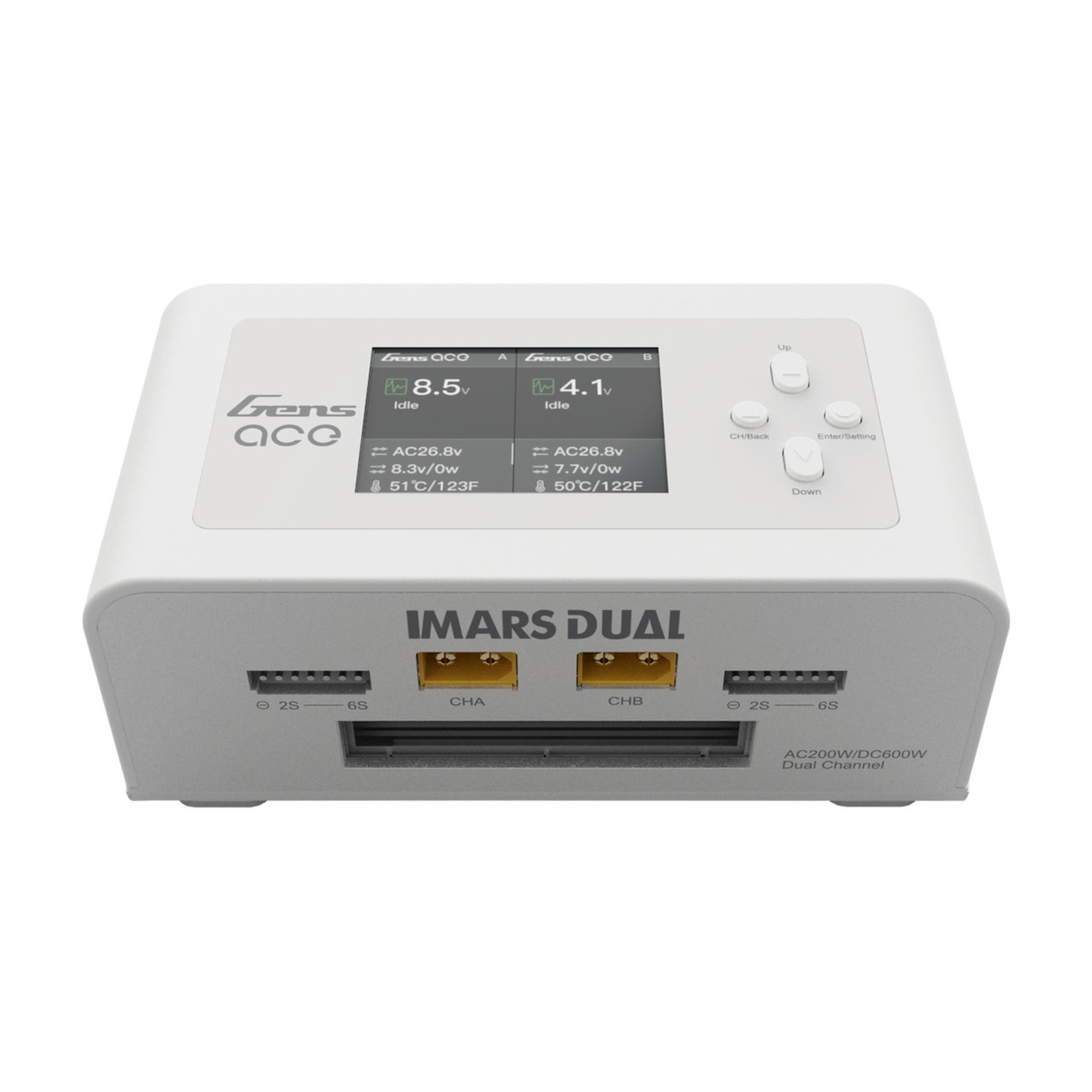 Gens Ace Gens Ace IMars Dual Port AC/DC Charger (6S/15A/100W x 2) (White) #GEA200WDUAL-UW