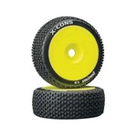 Duratrax DuraTrax X-Cons Pre-Mounted 1/8 Buggy Tire (Yellow) (2) (C2 - Soft) #DTXC3612