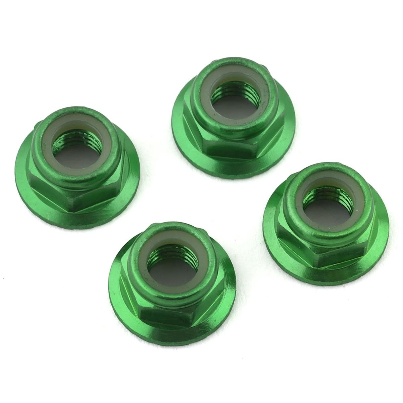 Traxxas #8447G Traxxas 5mm Aluminum Flanged Nylon Locking Nuts (Green) (4)