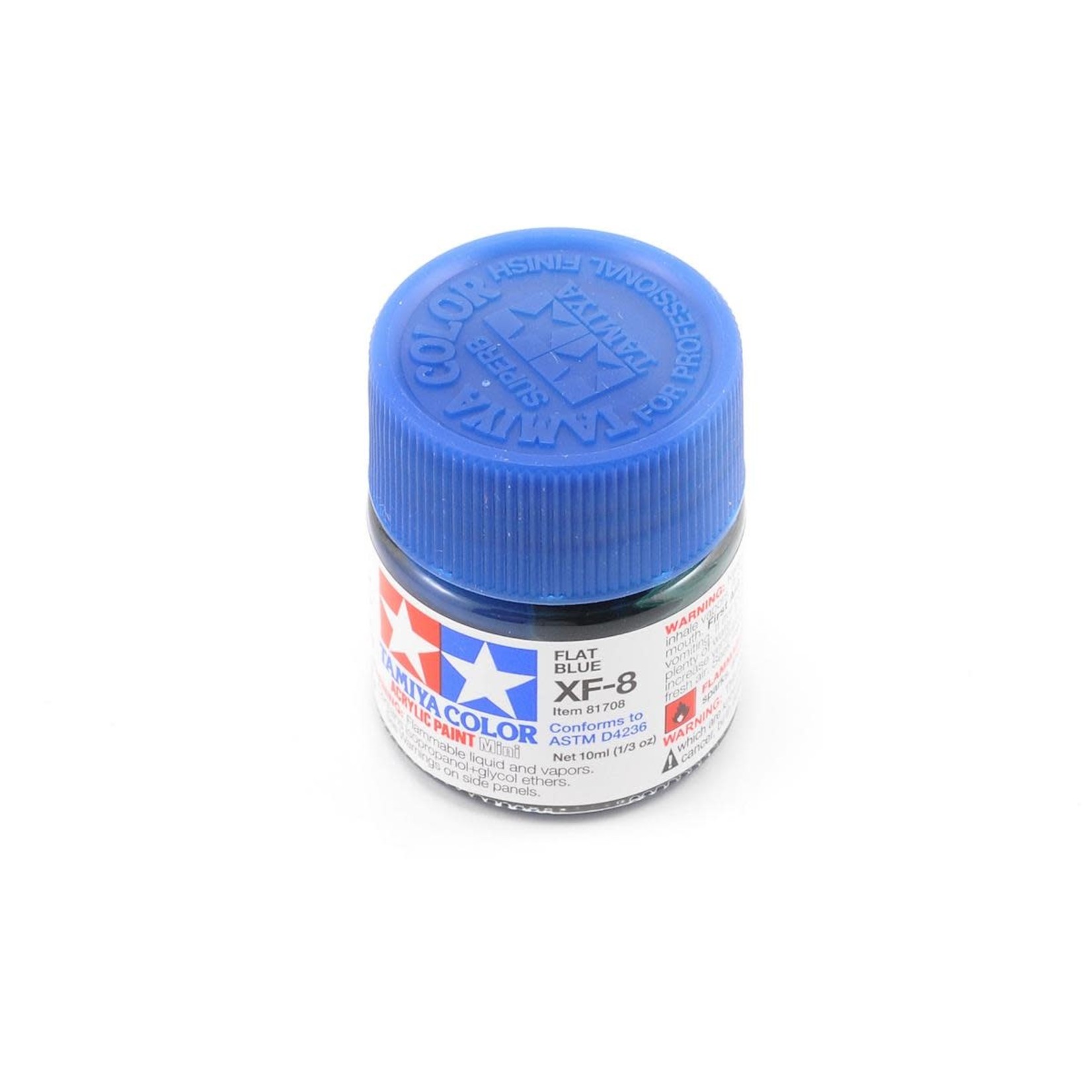 Tamiya #81708 Tamiya XF-8 Flat Blue Acrylic Paint (10ml)