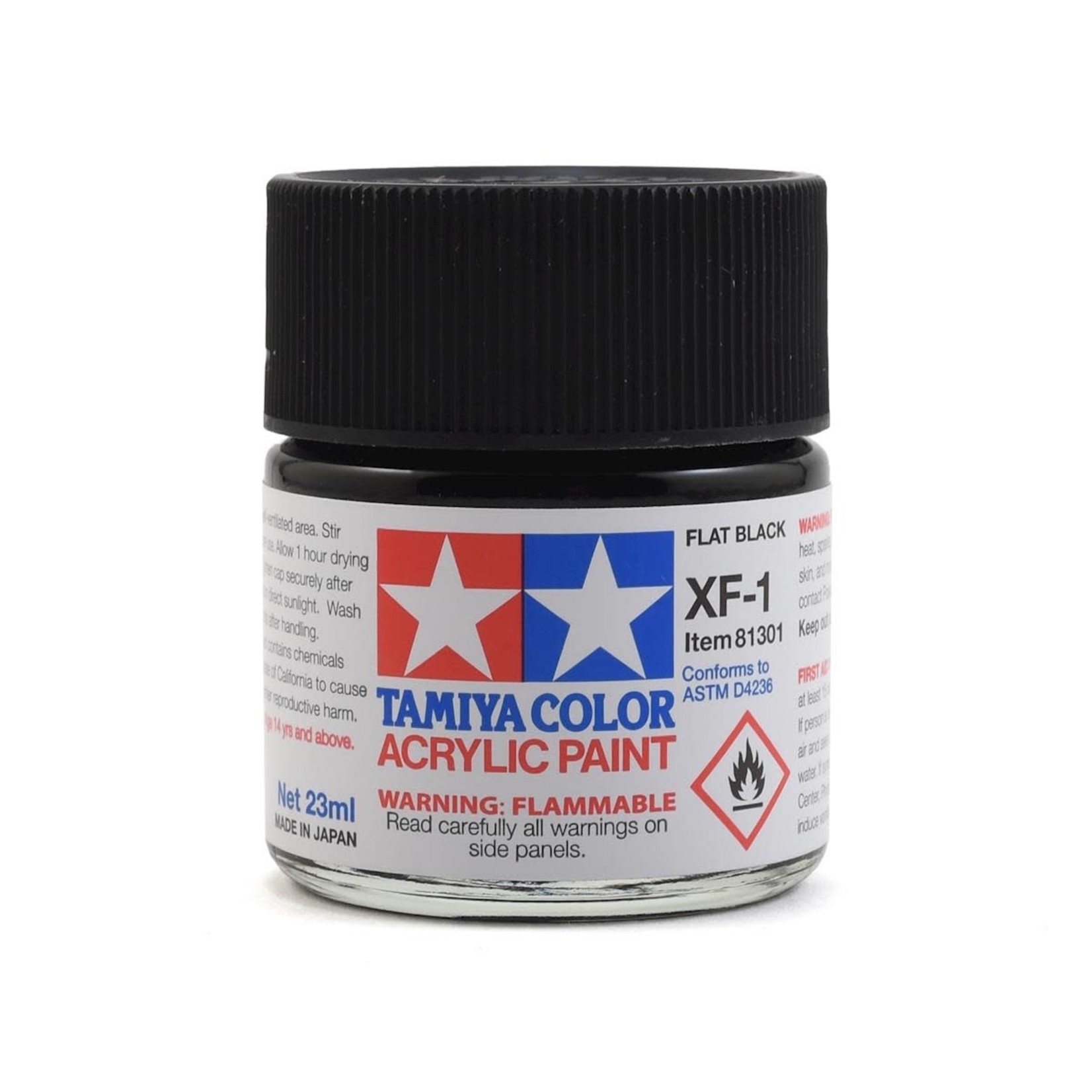 Tamiya Tamiya XF-1 Flat Black Acrylic Paint (23ml) #81301