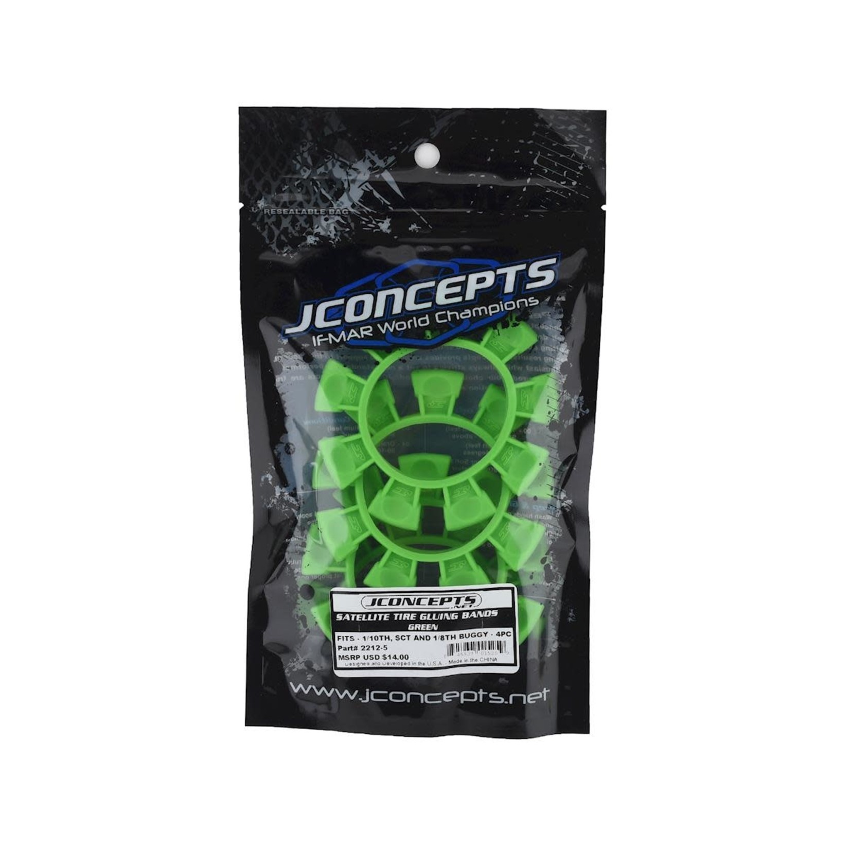 JConcepts #2212-5 JConcepts "Satellite" Tire Glue Bands (Green)