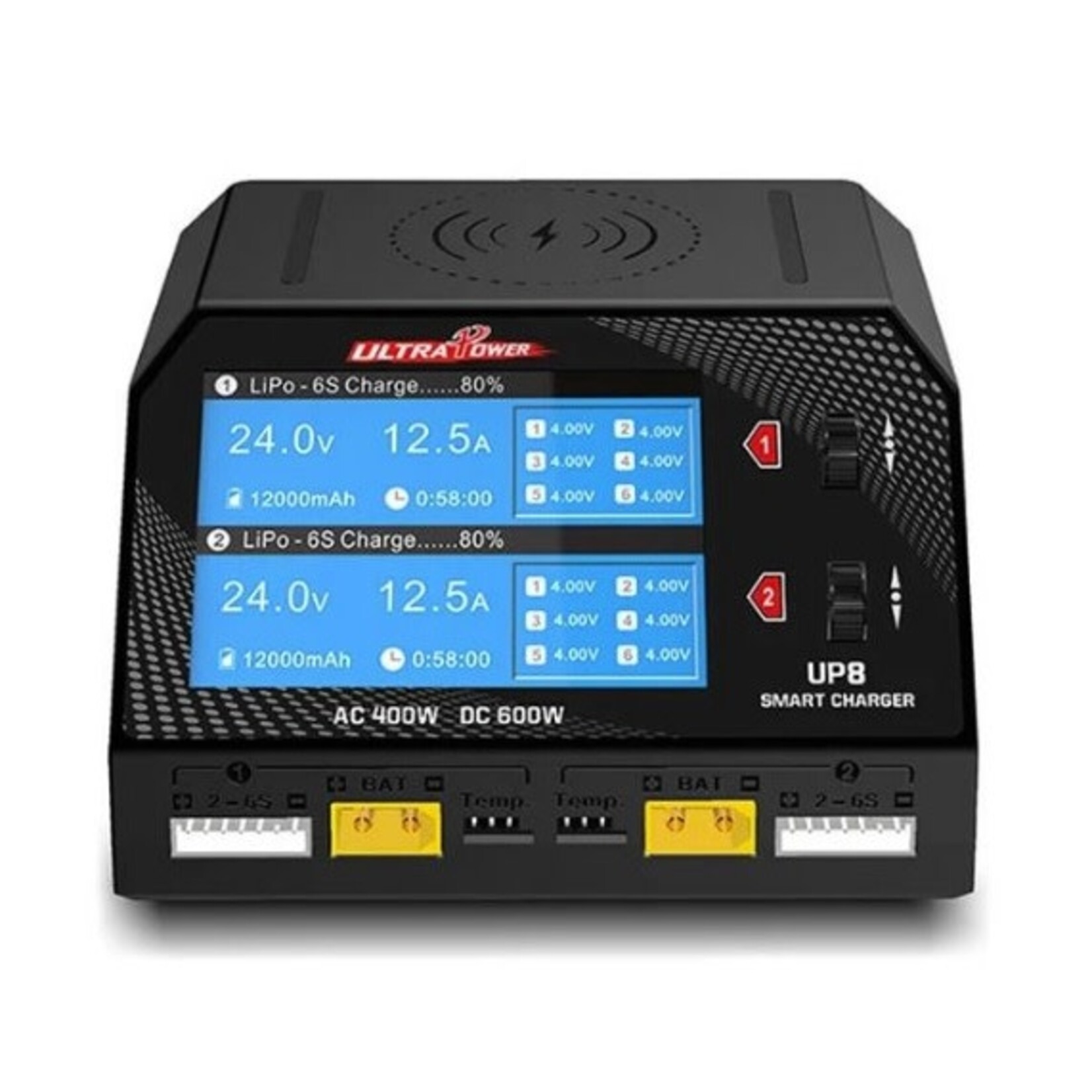 Ultra Power #UPTUP8 Ultra Power UP8 AC 400W / DC 600W 16A x2 Dual Channel Output 1-6S Battery Charger/Discharger/Balancer/Tester