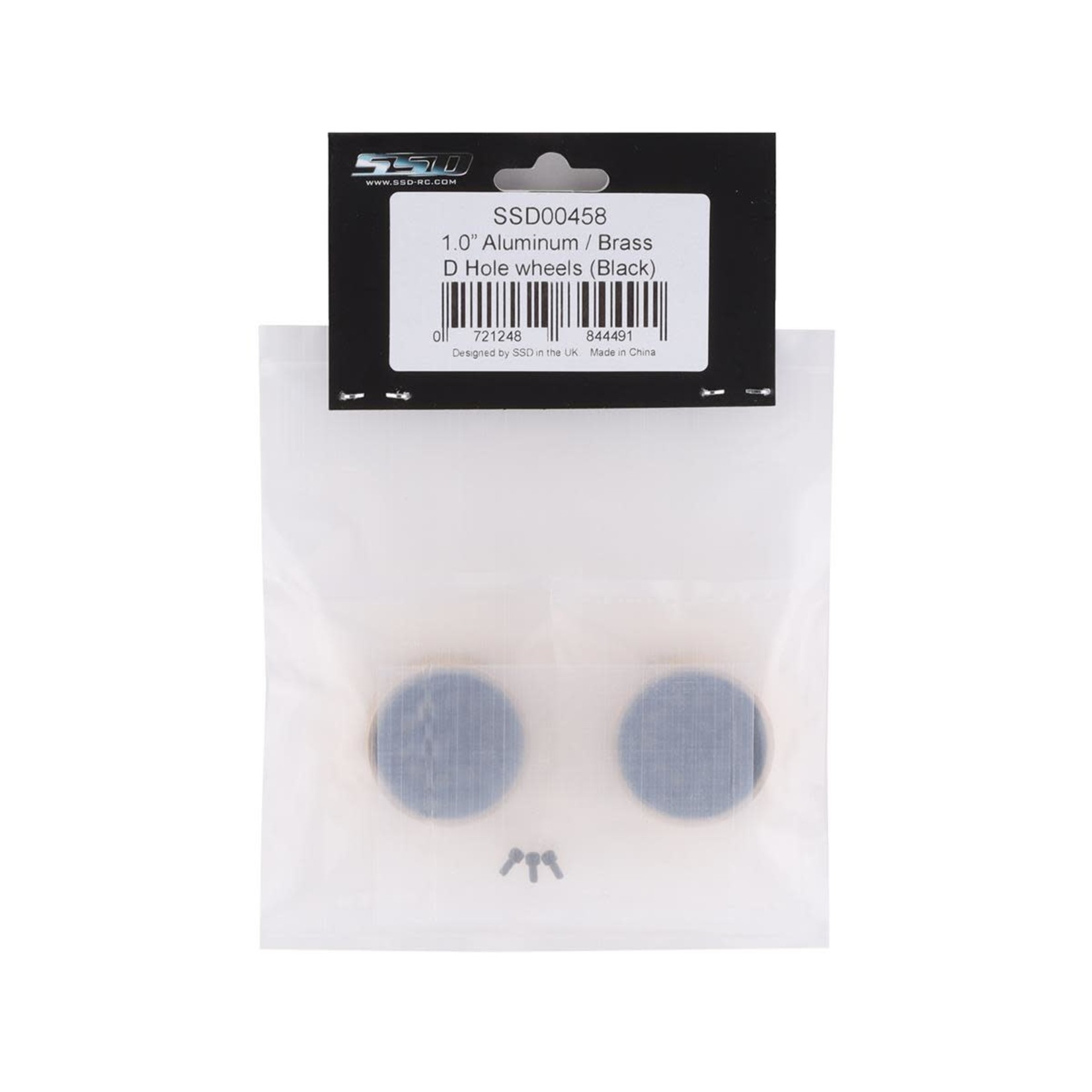 SSD RC #SSD00458 SSD RC SCX24 1.0” Aluminum/Brass D Hole Beadlock Wheels (Black) (2)