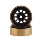 SSD RC #SSD00458 SSD RC SCX24 1.0” Aluminum/Brass D Hole Beadlock Wheels (Black) (2)