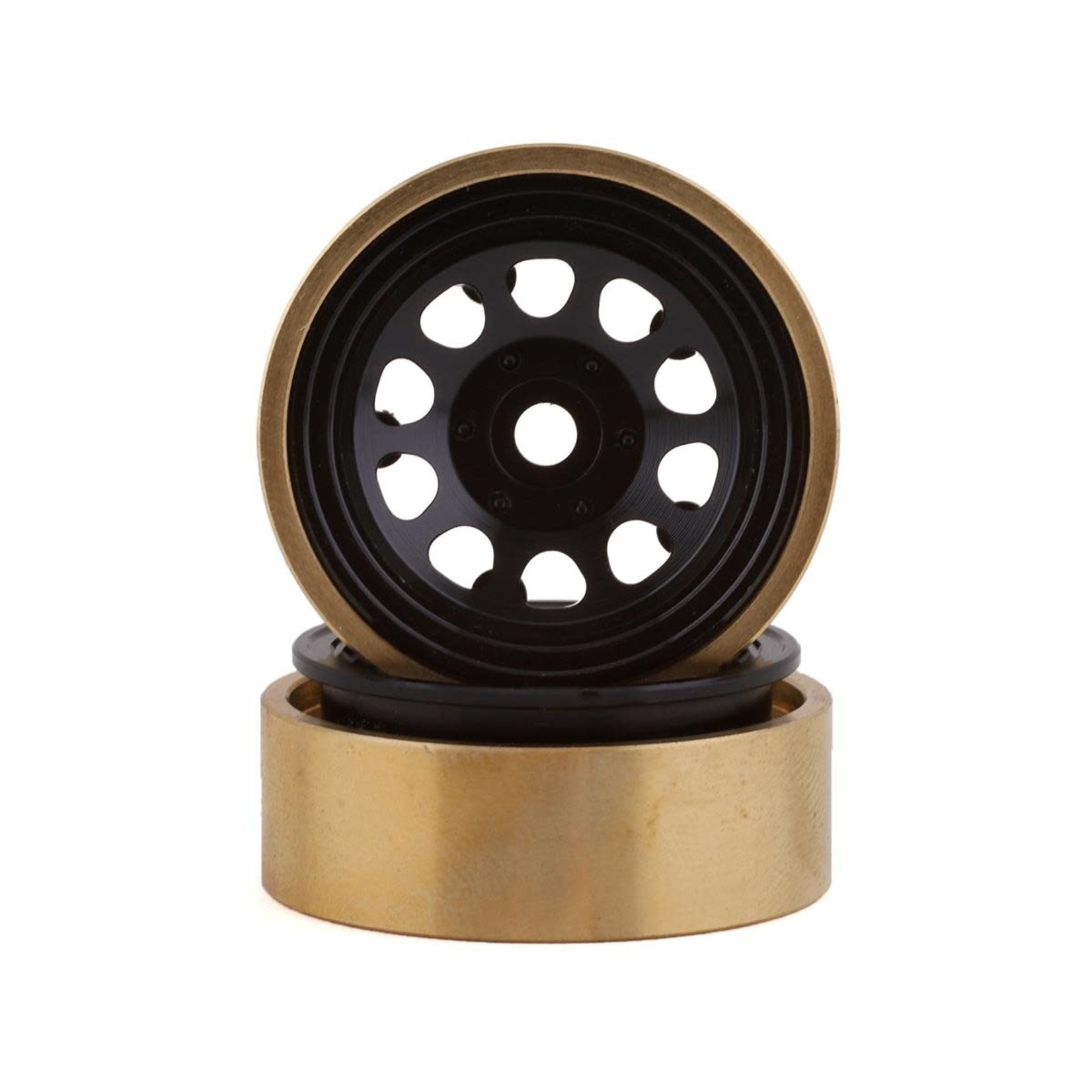 SSD RC #SSD00458 SSD RC SCX24 1.0” Aluminum/Brass D Hole Beadlock Wheels (Black) (2)