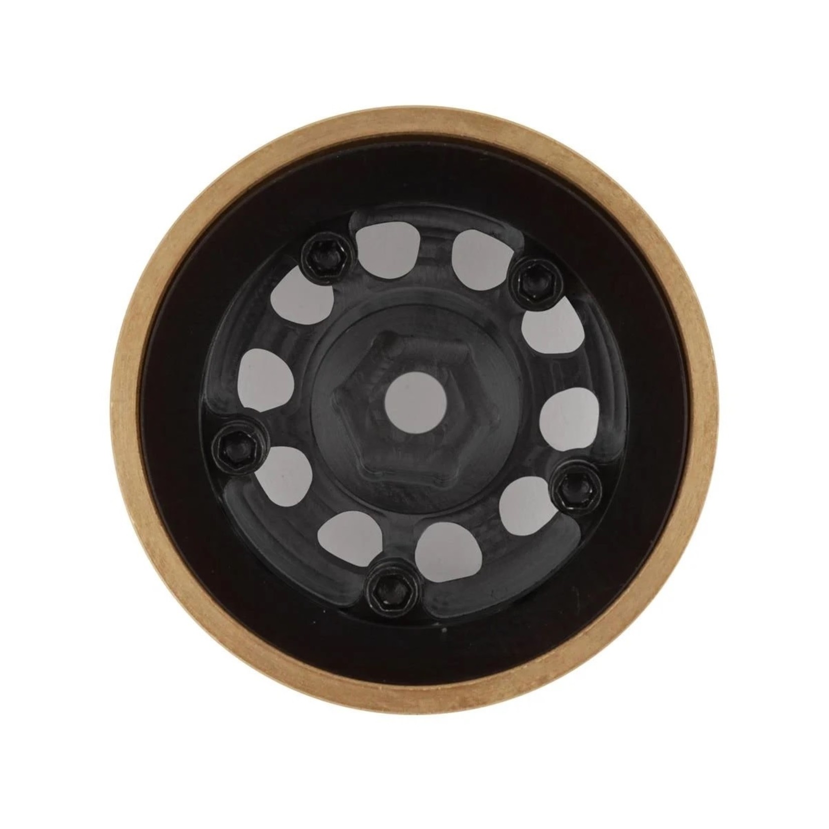SSD RC #SSD00458 SSD RC SCX24 1.0” Aluminum/Brass D Hole Beadlock Wheels (Black) (2)