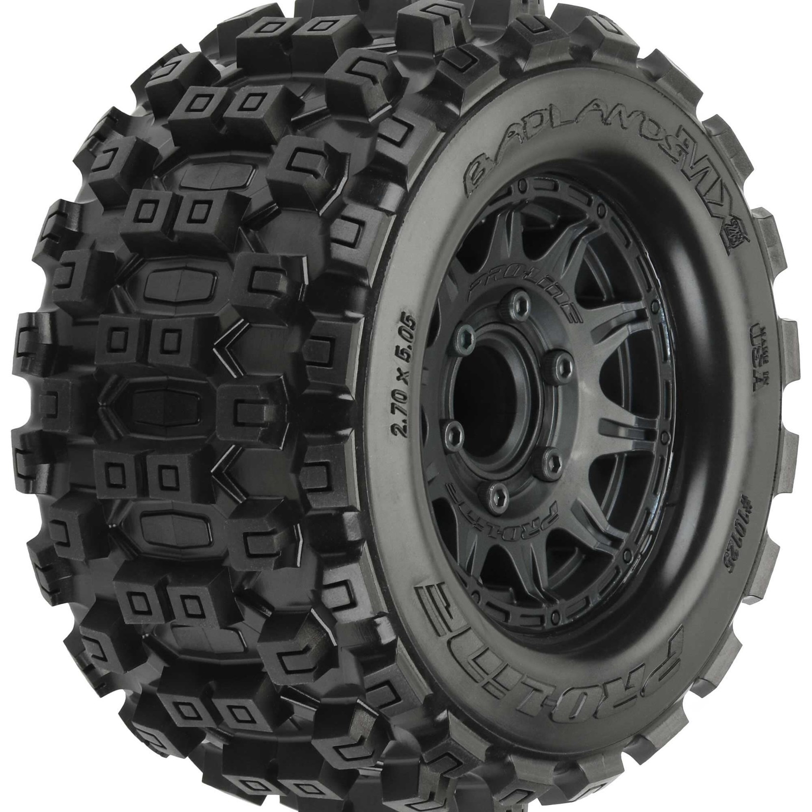 Pro-Line #PRO1012510  ProLine 1/10 Badlands MX28 Fr/Rr 2.8" MT Tires Mounted 12mm Blk Raid (2)