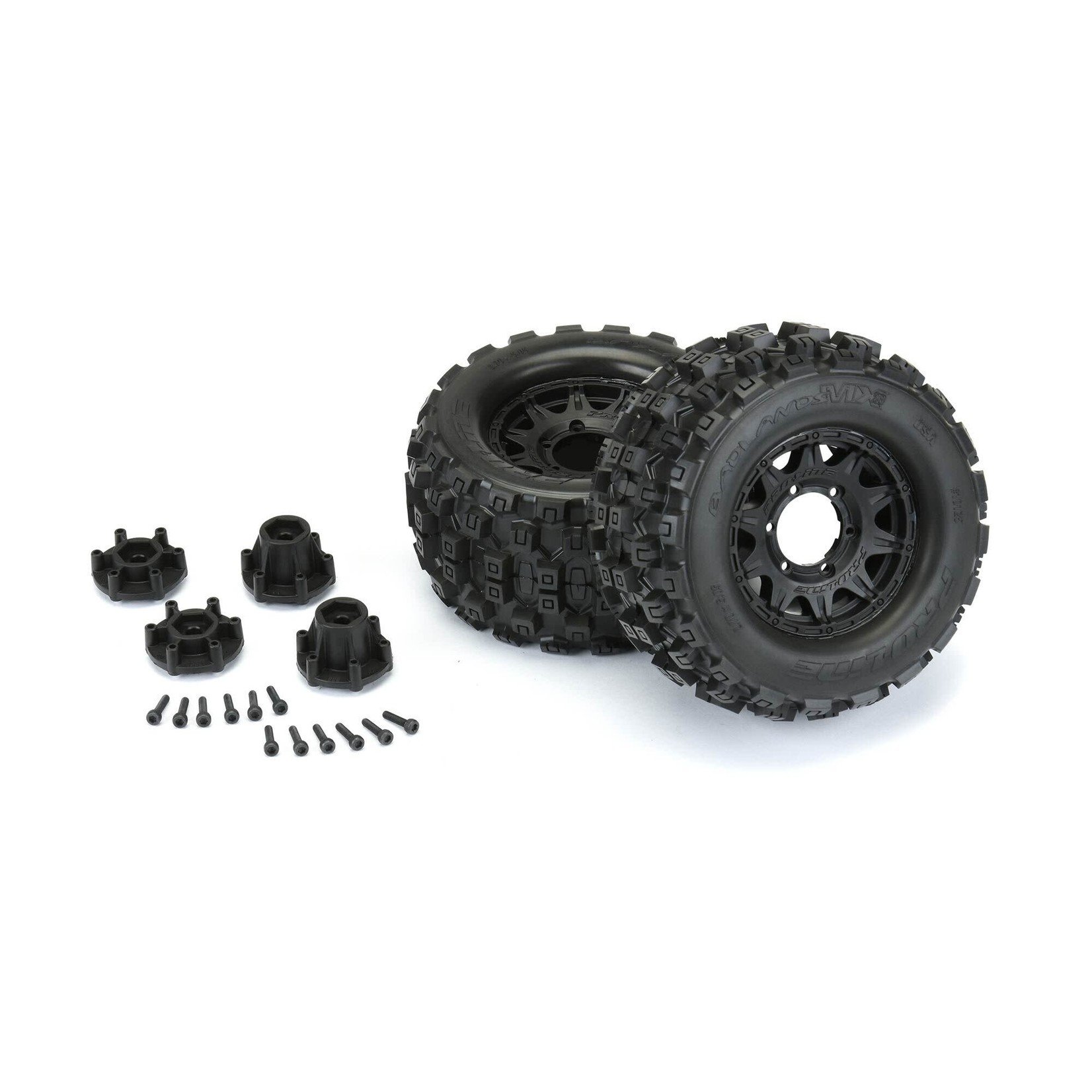 Pro-Line #PRO1012510  ProLine 1/10 Badlands MX28 Fr/Rr 2.8" MT Tires Mounted 12mm Blk Raid (2)