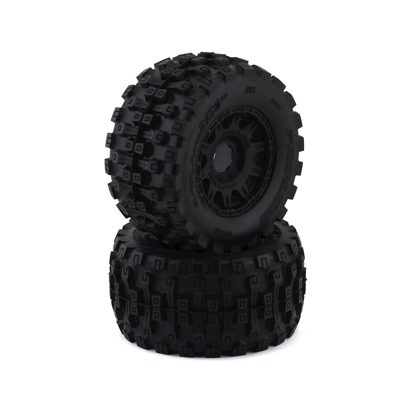 Pro-Line #10166-10 Pro-Line Badlands MX38 HP Belted 3.8" Pre-Mounted Truck Tires (2) (Black) (M2) w/Raid Wheels