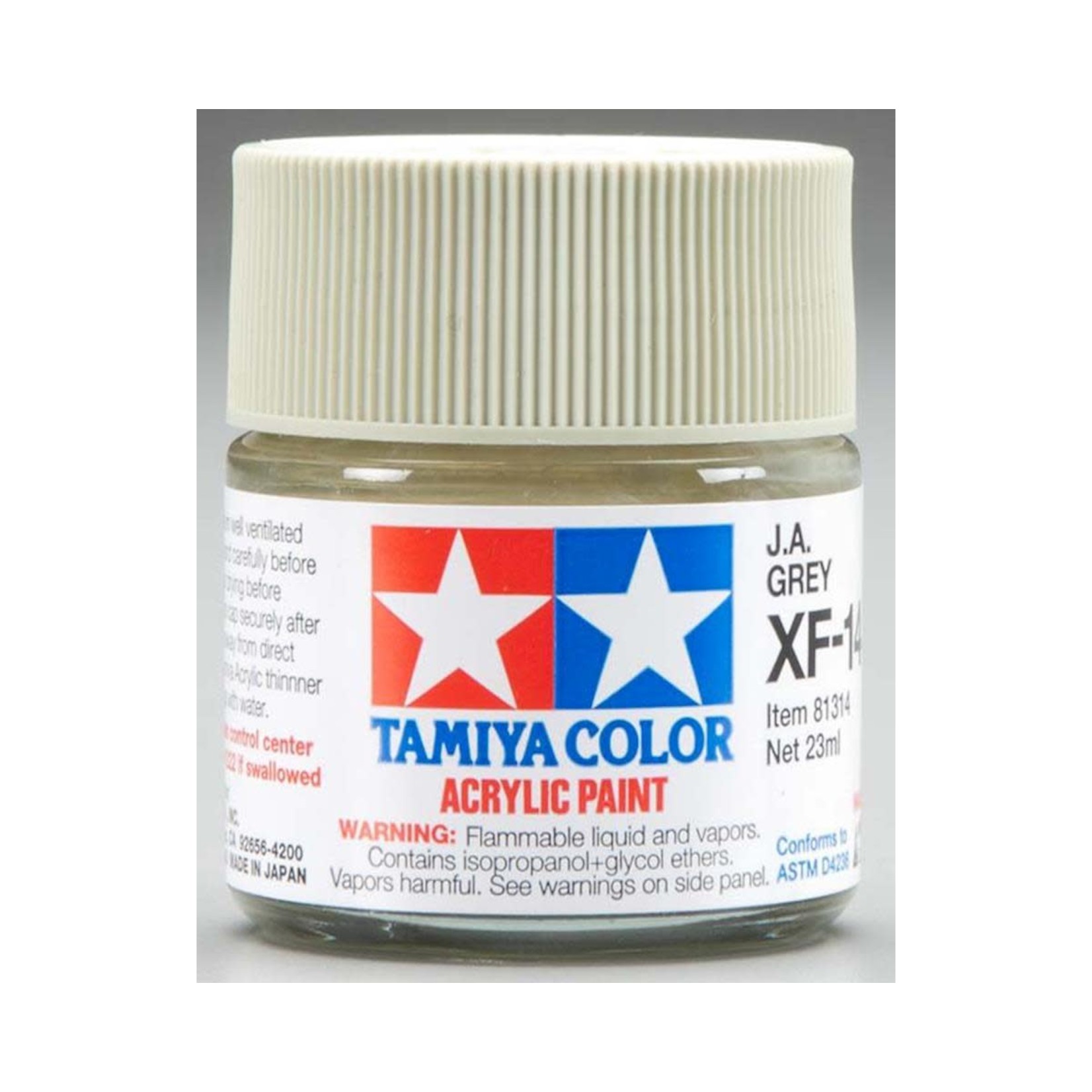 Tamiya #81314 Tamiya XF-14 Flat J.A.Grey Acrylic Paint (23ml)