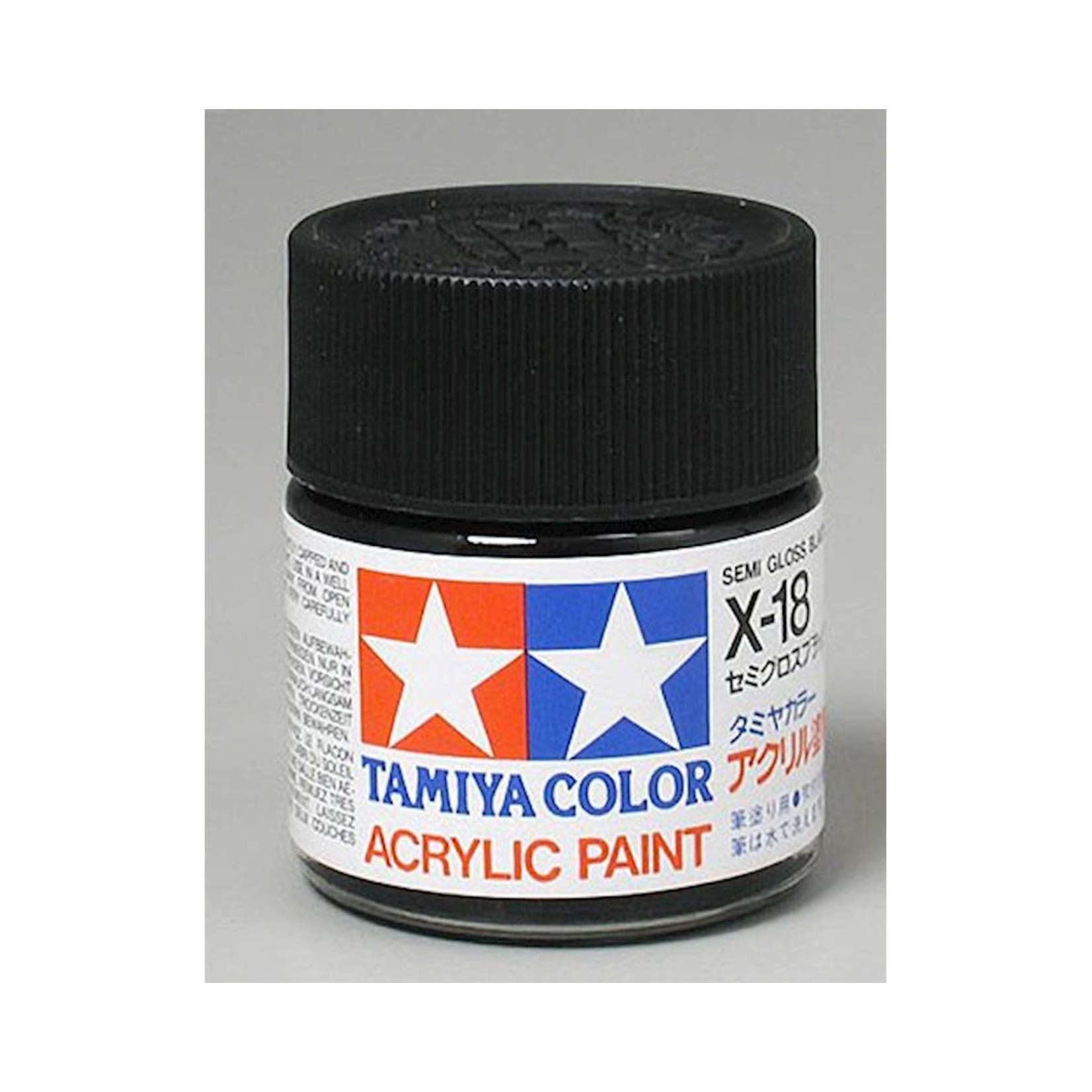 Tamiya #81018 Tamiya X-18 Black Semi-Gloss Acrylic Paint (23ml)