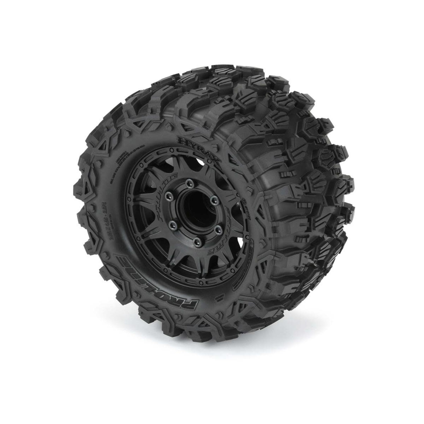 Pro-Line #PRO1019010 Pro-Line Hyrax 2.8" Pre-Mounted w/Raid Rear Wheels (2) (Black) w/Removable 12mm Hex