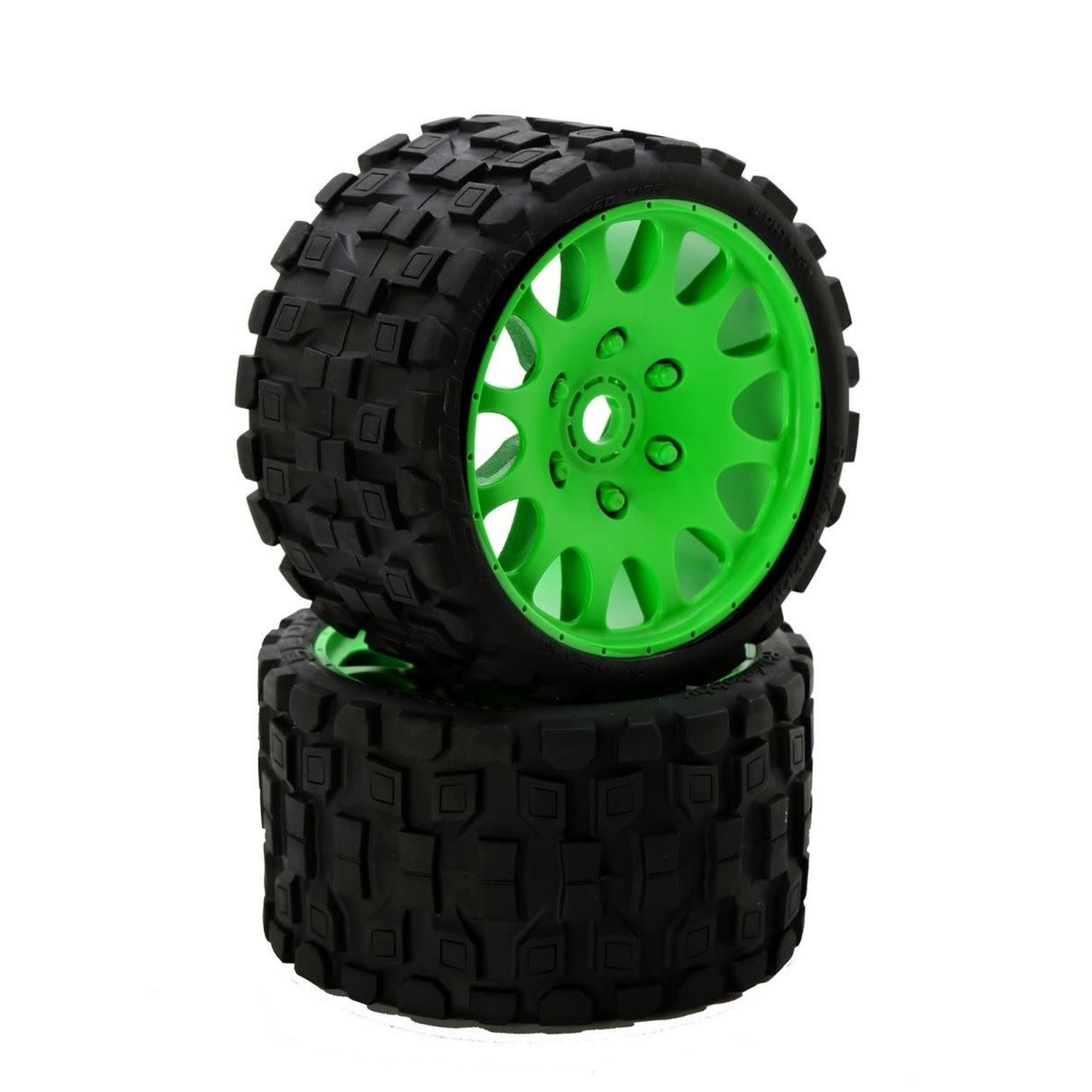 Power Hobby Power Hobby Scorpion Belted Monster Truck Tires/Wheels w/ 17mm Hex (2) Sport-Green #PHBPHT1131SGREEN