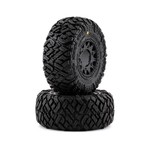 Pro-Line #PRO1018210 Pro-Line Icon SC Pre-Mounted Tires w/Raid Wheels (Black) (2) (M2) w/Removable 12mm Hex