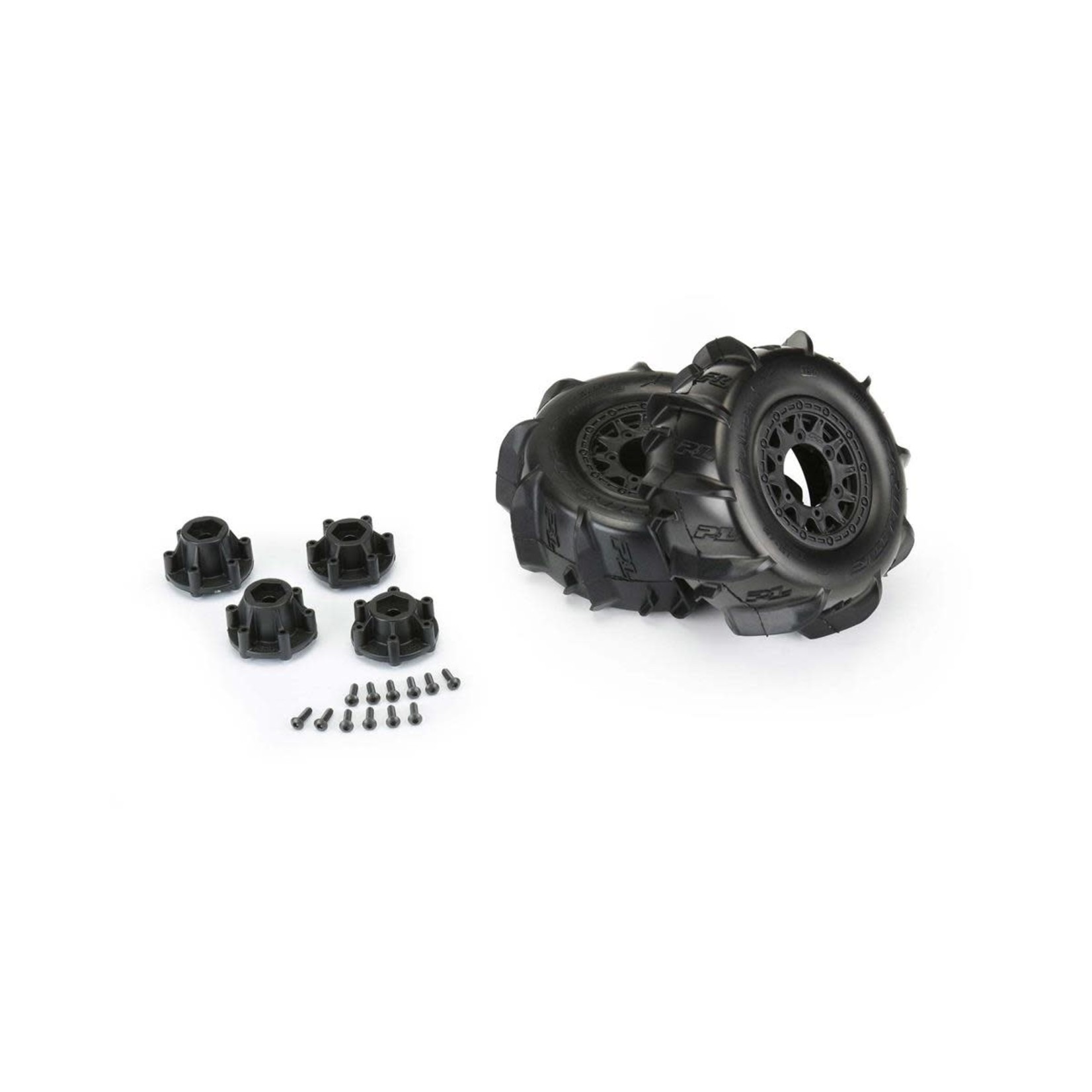 Pro-Line #10185-10 Pro-Line Dumont Paddle 2.2/3.0 Pre-Mounted Tires w/Raid Wheels (Black) (2) (Z3) w/12mm Removable Hex