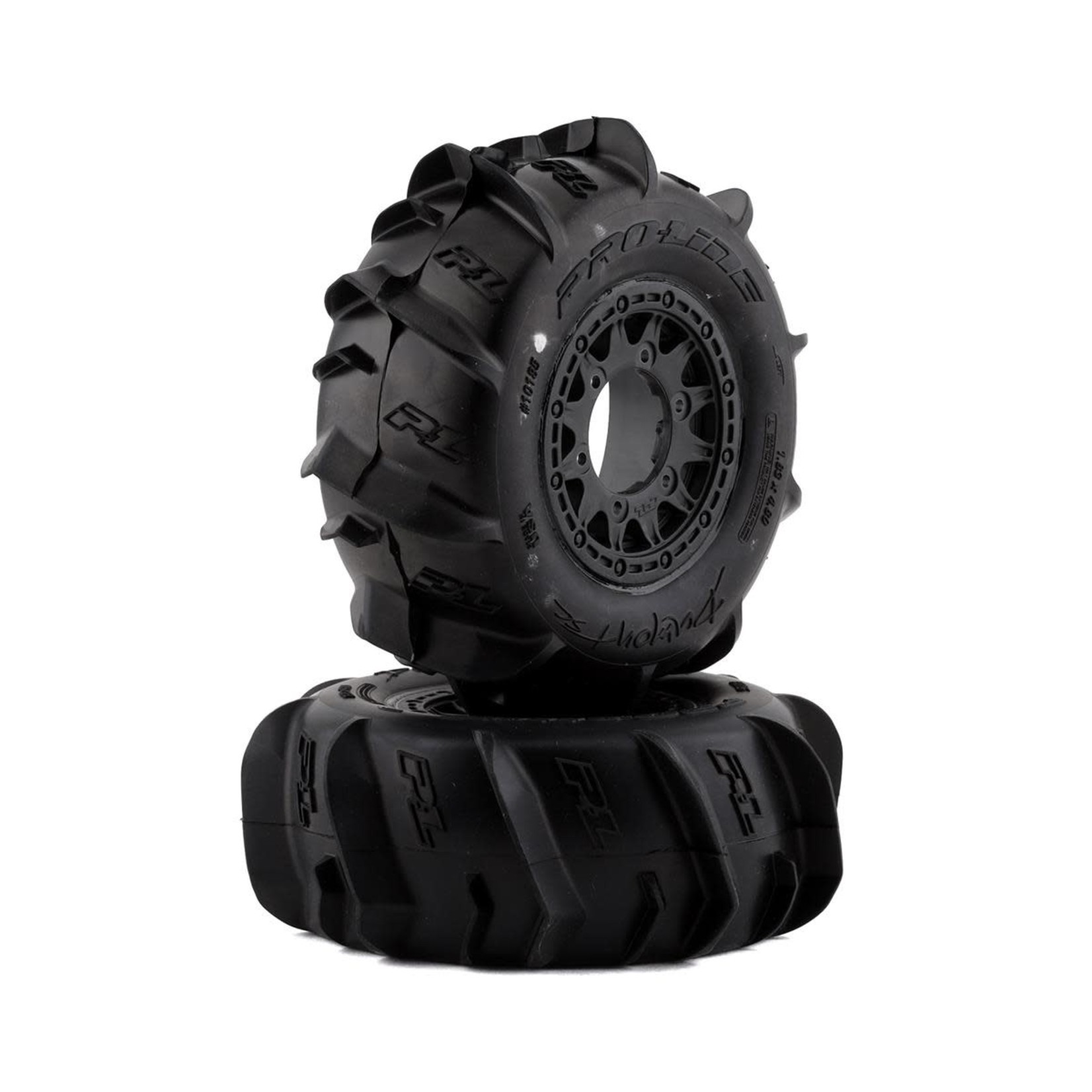 Pro-Line #10185-10 Pro-Line Dumont Paddle 2.2/3.0 Pre-Mounted Tires w/Raid Wheels (Black) (2) (Z3) w/12mm Removable Hex