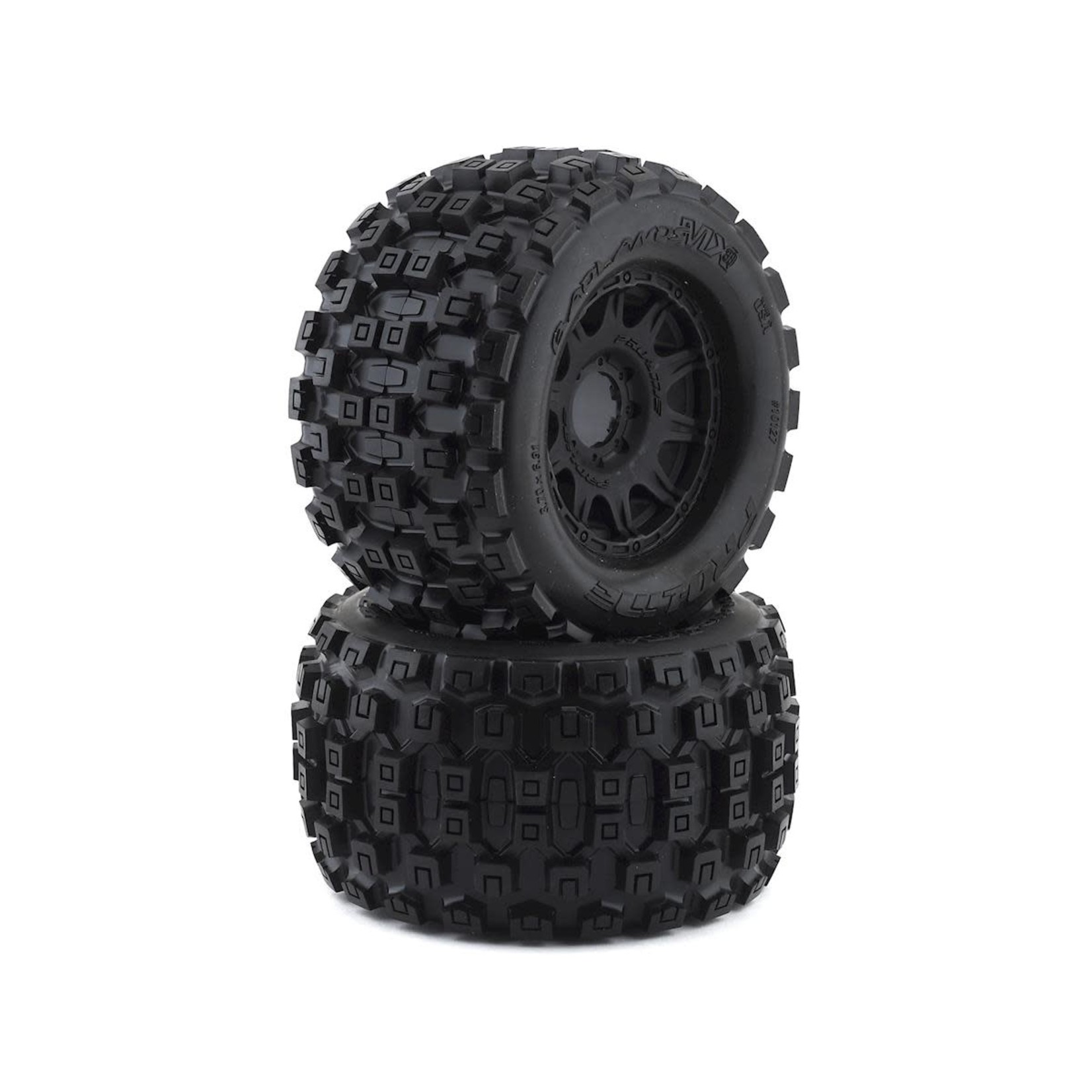 Pro-Line Pro-Line Badlands MX38 3.8" Tire w/Raid 8x32 Wheels (Black) (2) (M2) w/Removable Hex #10127-10