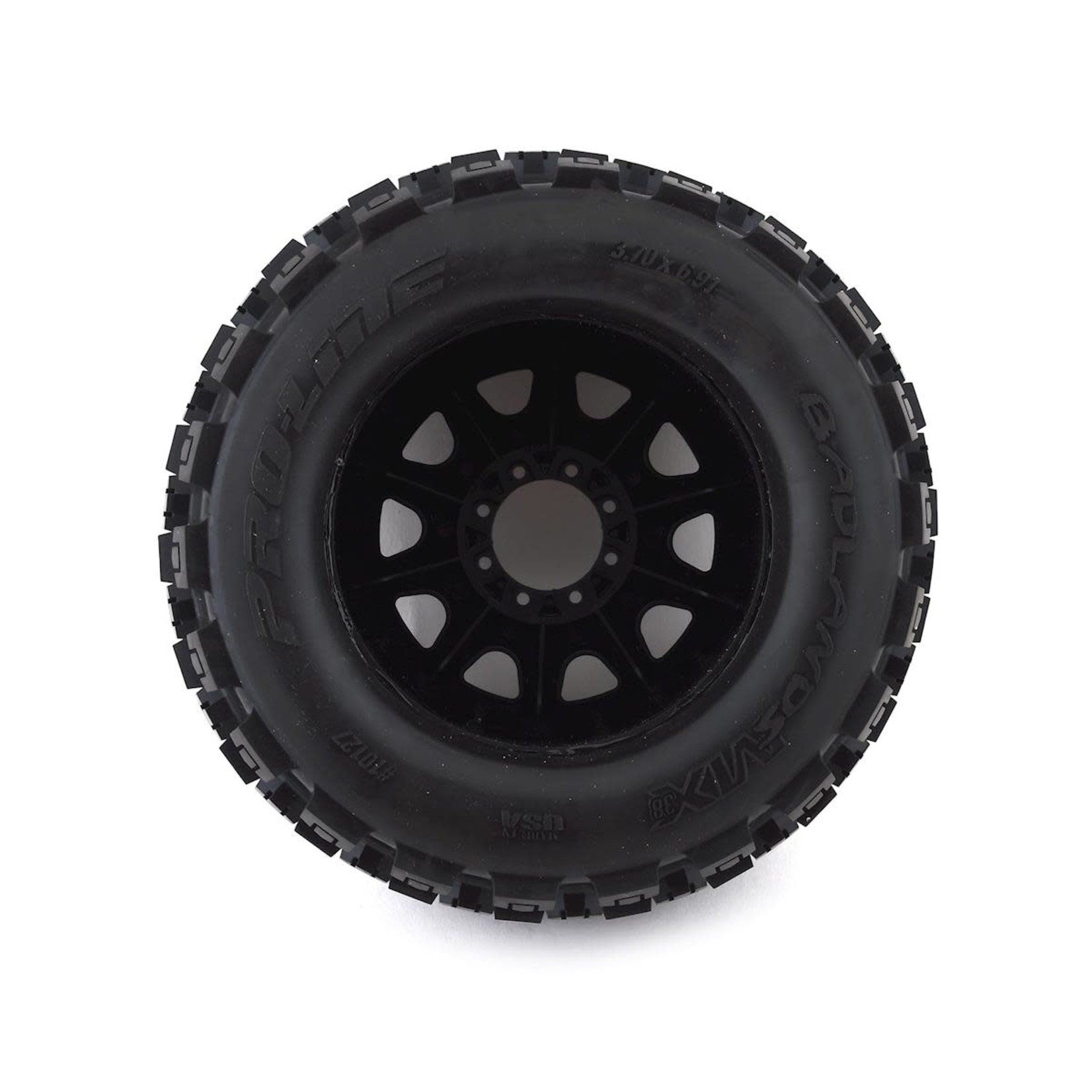 Pro-Line Pro-Line Badlands MX38 3.8" Tire w/Raid 8x32 Wheels (Black) (2) (M2) w/Removable Hex #10127-10