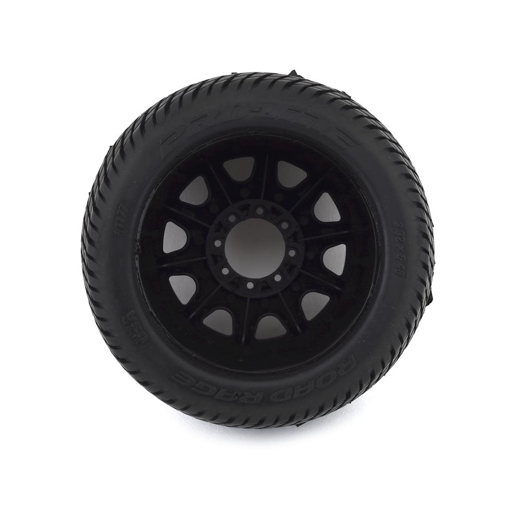 Pro-Line Pro-Line Road Rage MX38 3.8" Tire w/Raid 8x32 Wheels (2) (Black) (M2) w/Removable Hex #1177-10