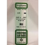 Evergreen Scale Models Evergreen 115 - .015" X .100" OPAQUE WHITE POLYSTYRENE STRIP 787026001159 #115