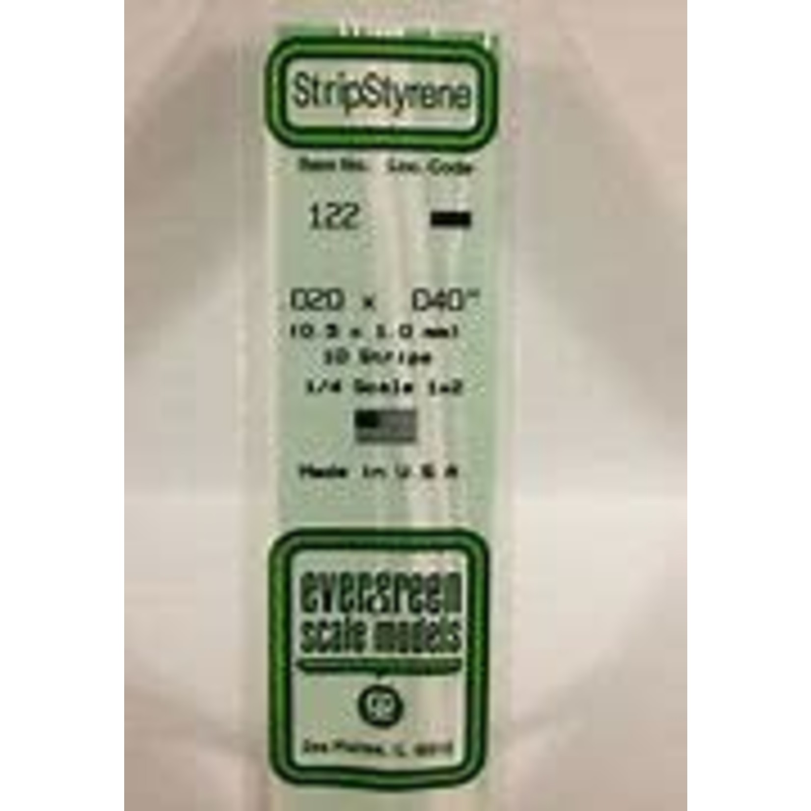 Evergreen Scale Models Evergreen 122 - .020" X .040" OPAQUE WHITE POLYSTYRENE STRIP #122