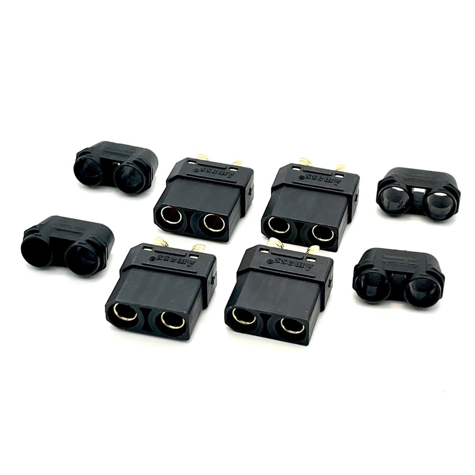 Maclan #MCL4268 Maclan XT90 Connectors, Black, w/ 4 Female Plugs