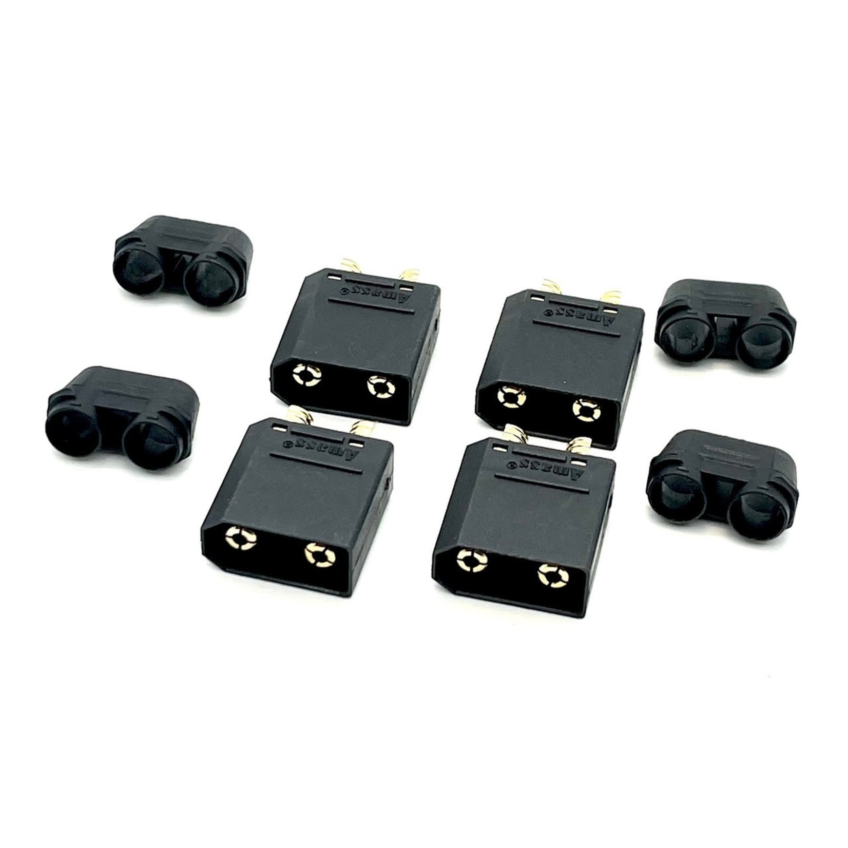Maclan Maclan XT90 Connectors, Black, w/4 Male Plugs #MCL4267