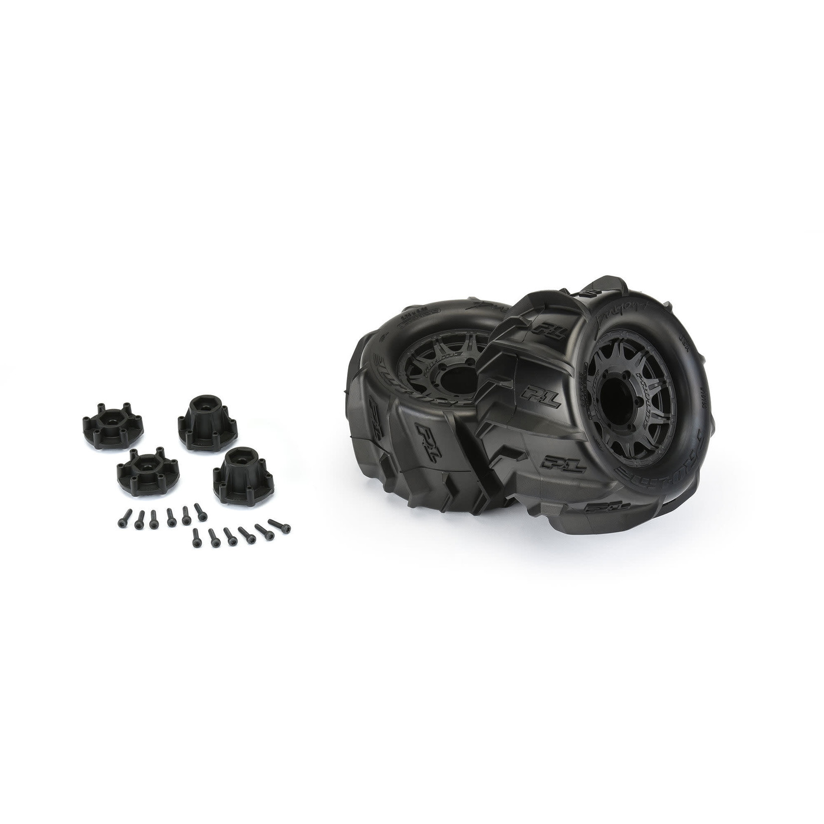 Pro-Line #PRO1019310 Pro-Line Dumont 2.8" Pre-Mounted Tires w/Raid Wheels (Black) (2) (Z3) w/Removable Hex