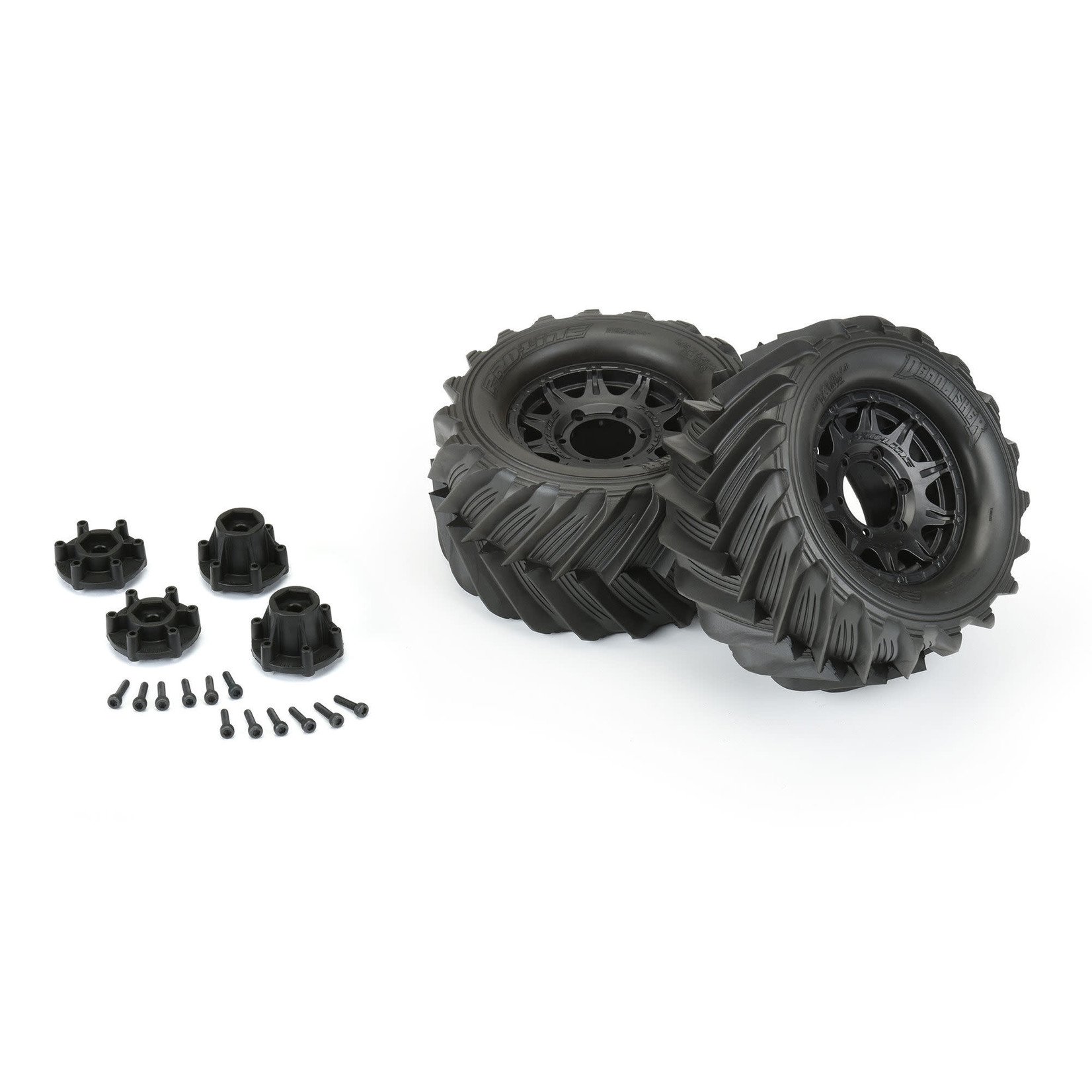 Pro-Line #PRO1019610 Pro-Line Demolisher 2.8" Pre-Mounted Tires w/Raid 6x30 Wheels (2) (Black) w/Removable Hex