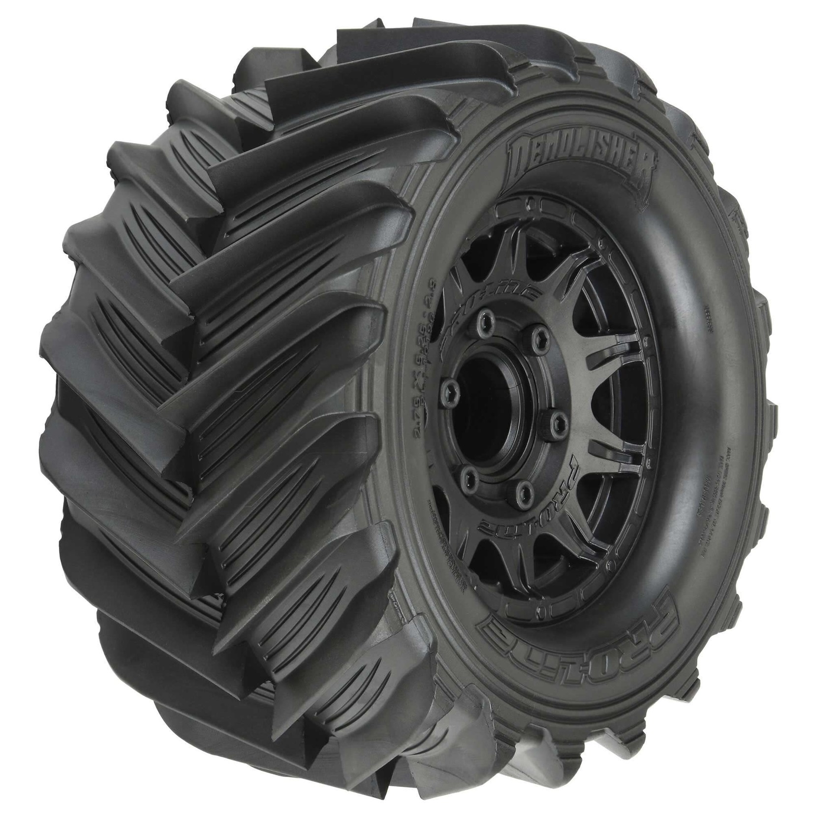 Pro-Line #PRO1019610 Pro-Line Demolisher 2.8" Pre-Mounted Tires w/Raid 6x30 Wheels (2) (Black) w/Removable Hex