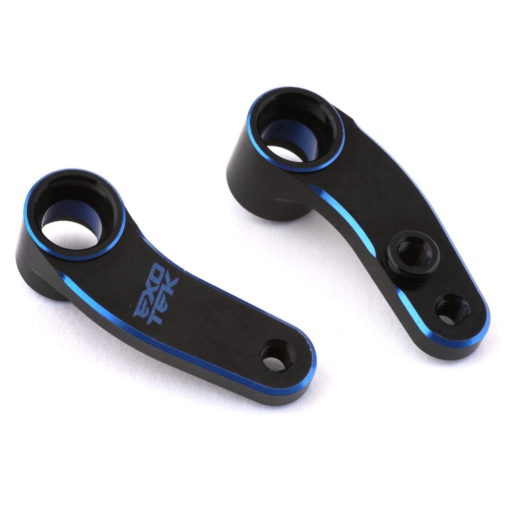 Exotek Exotek B6.3/T6.1/SC6.1 Aluminum Steering Cranks (Black/Blue) (2) #2035
