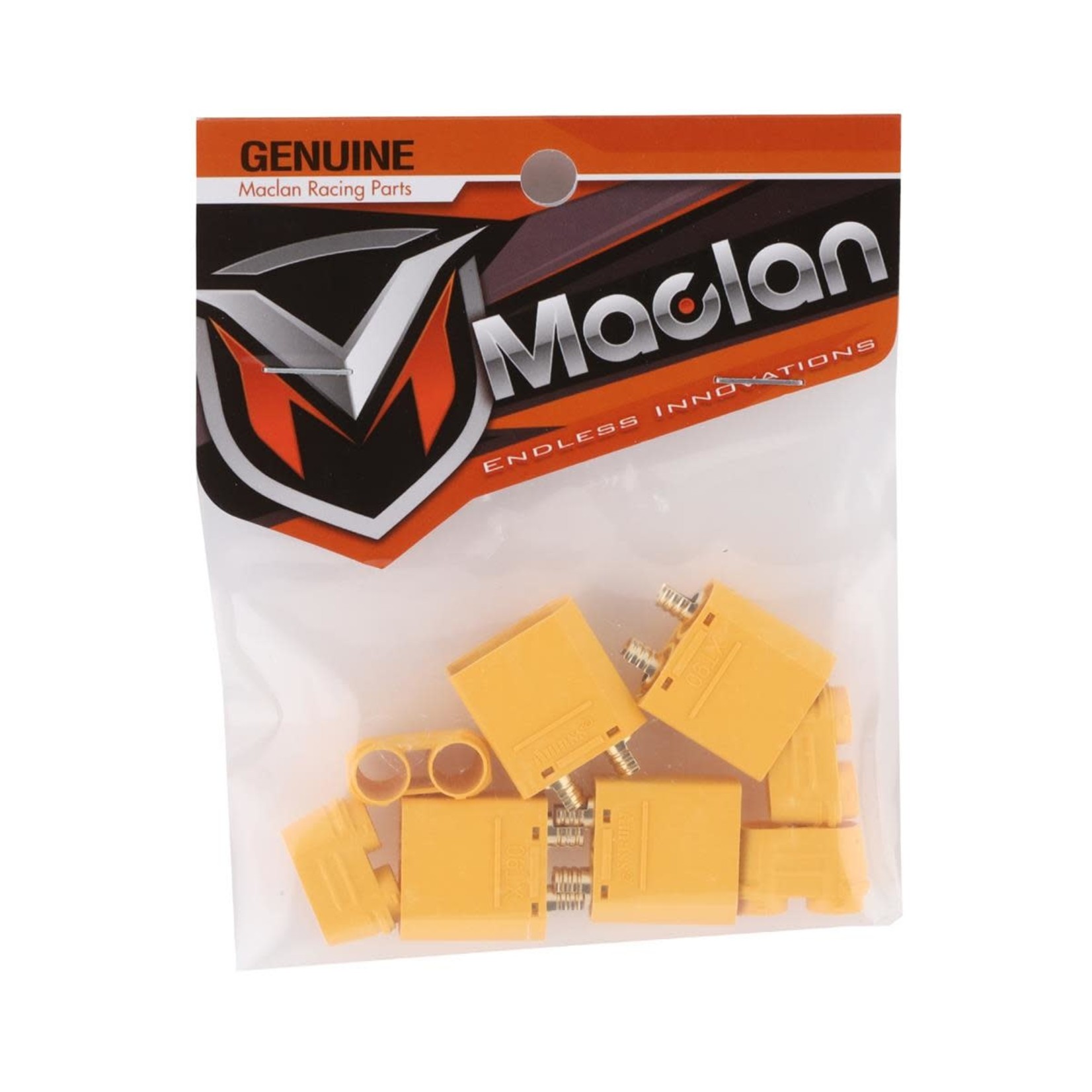 Maclan Maclan XT90 Connectors (4 Male) (Yellow) # MCL4113