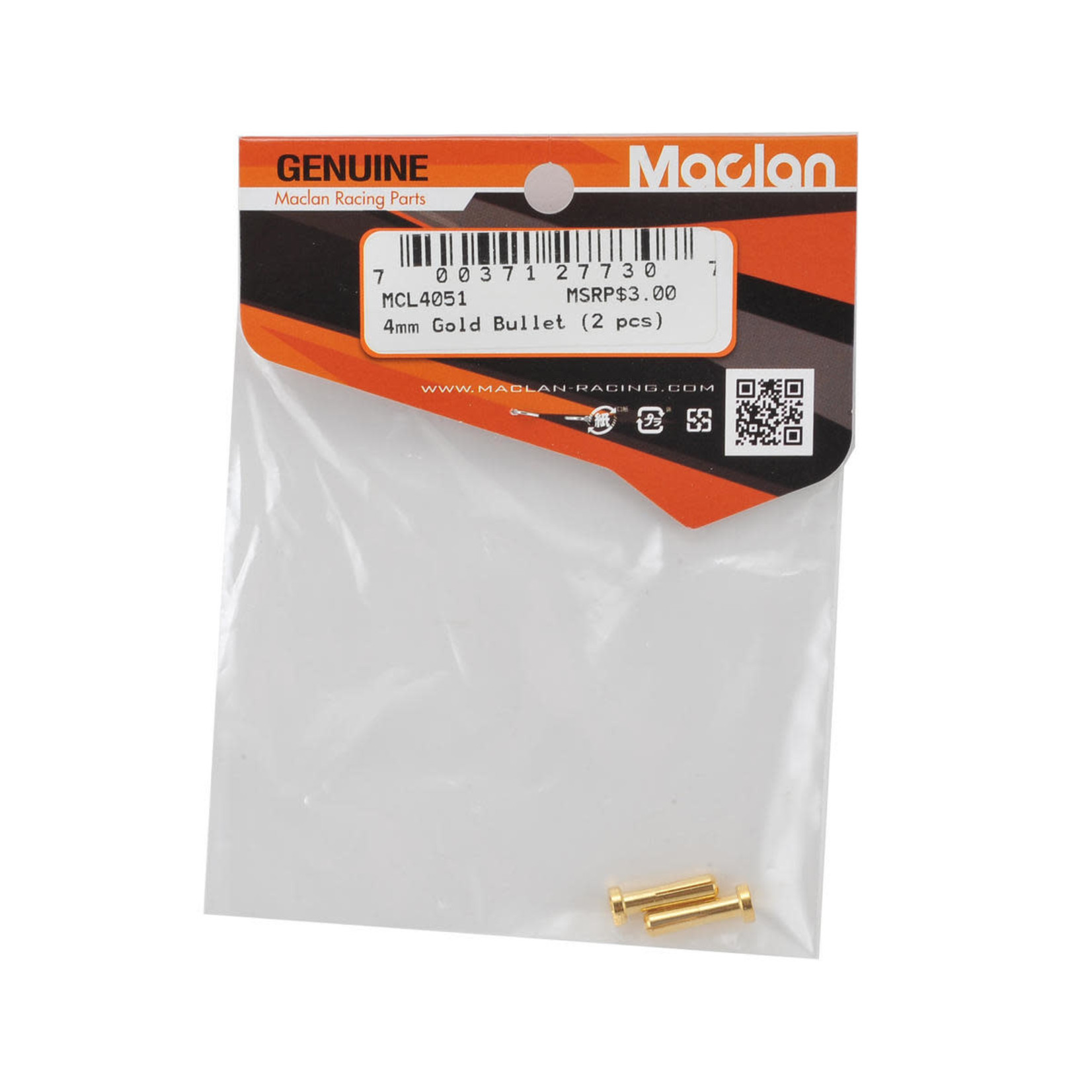 Maclan #MCL4051 Maclan Max Current 4mm Gold Bullet Connectors (2)