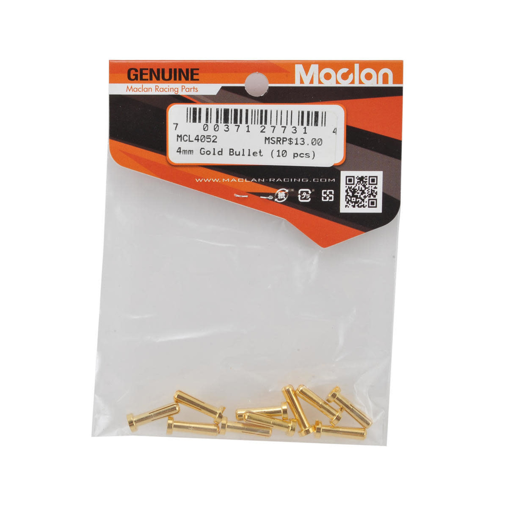 Maclan #MCL4052 Maclan Max Current 4mm Gold Bullet Connectors (10)
