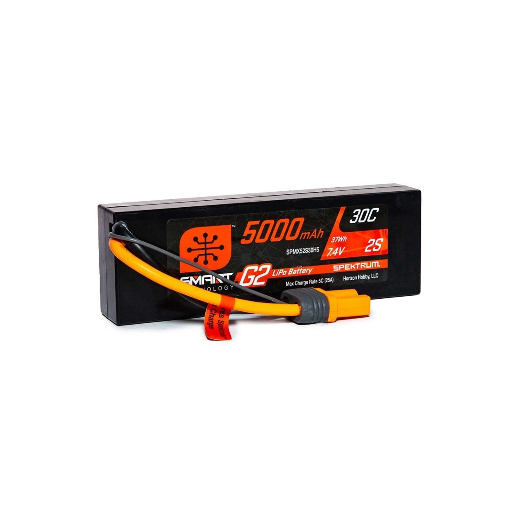 Spektrum #SPMX52S30H5 Spektrum RC 2S Smart LiPo 30C Hard Case Battery Pack (7.4V/5000mAh) w/IC5 Connector