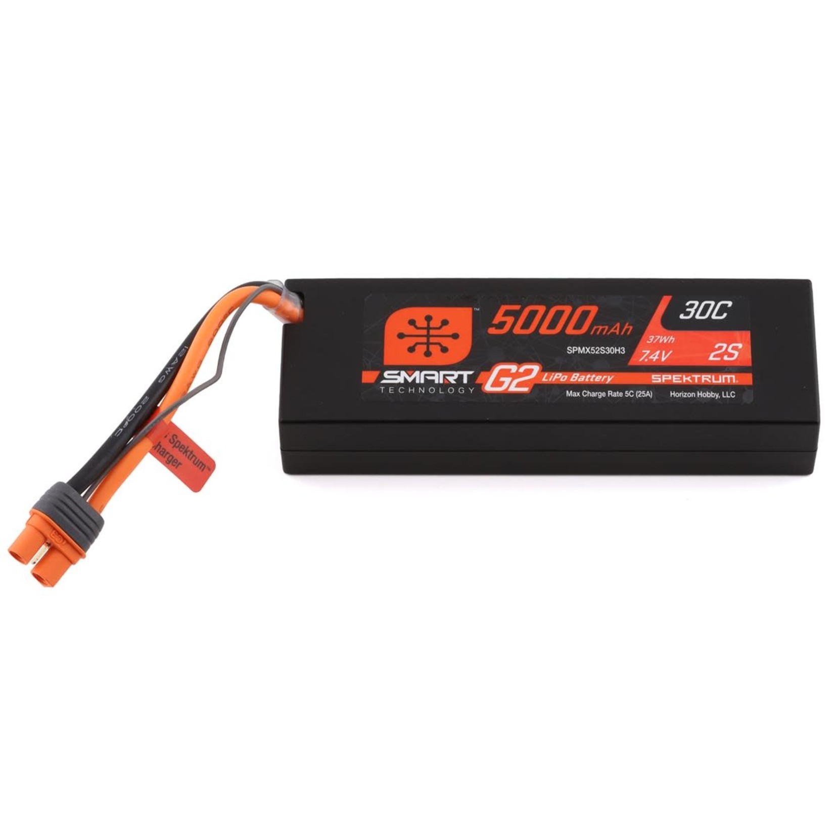 Spektrum #SPMX52S30H3 Spektrum RC 2S Smart LiPo 30C Hard Case Battery Pack (7.4V/5000mAh) w/IC3 Connector