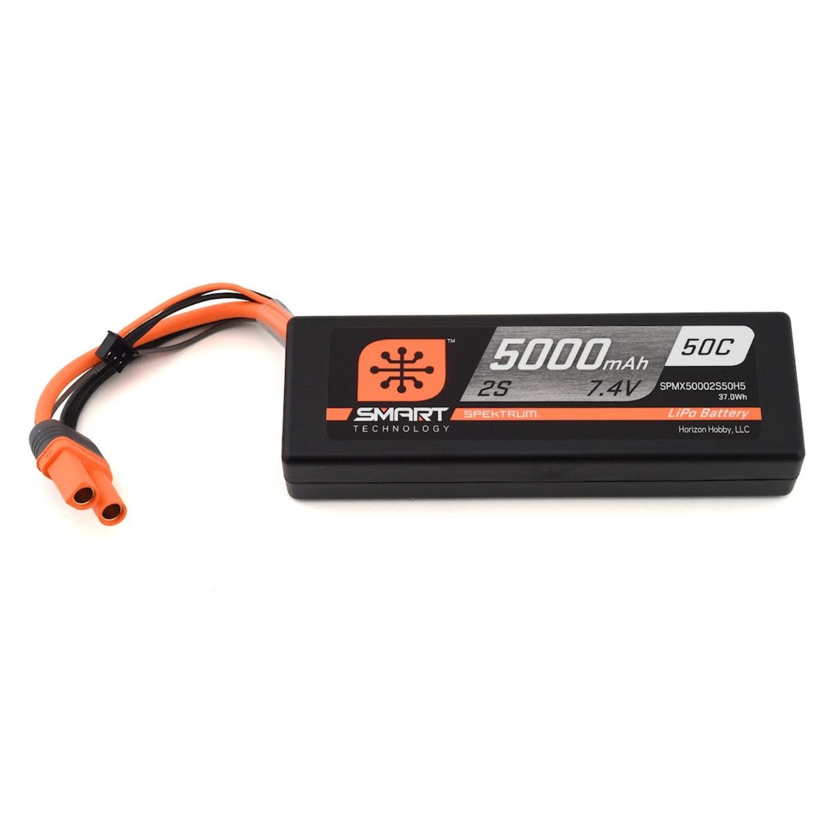 Spektrum #SPMX50002S50H5 Spektrum RC 2S Smart LiPo Hard Case 50C Battery Pack w/IC5 Connector (7.4V/5000mAh)