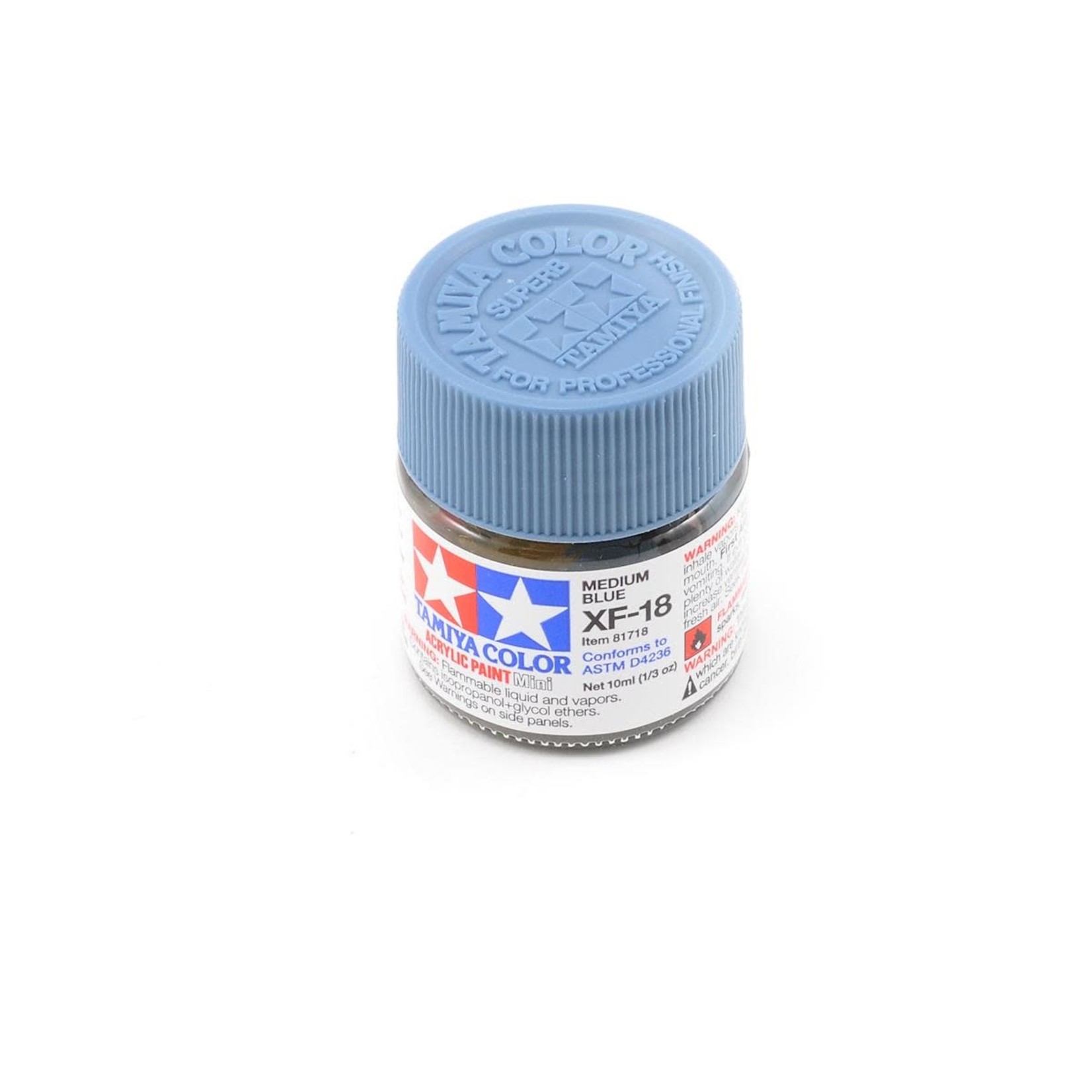 Tamiya #XF-18 Tamiya Mini  Flat Medium Blue Acrylic Paint (10ml)