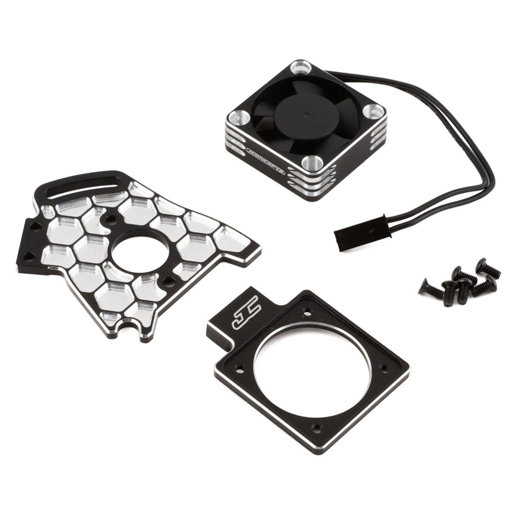 JConcepts #2330-2 JConcepts Slash 4x4/Rustler 4x4 Aluminum Fan & Honeycomb Motor Plate Set