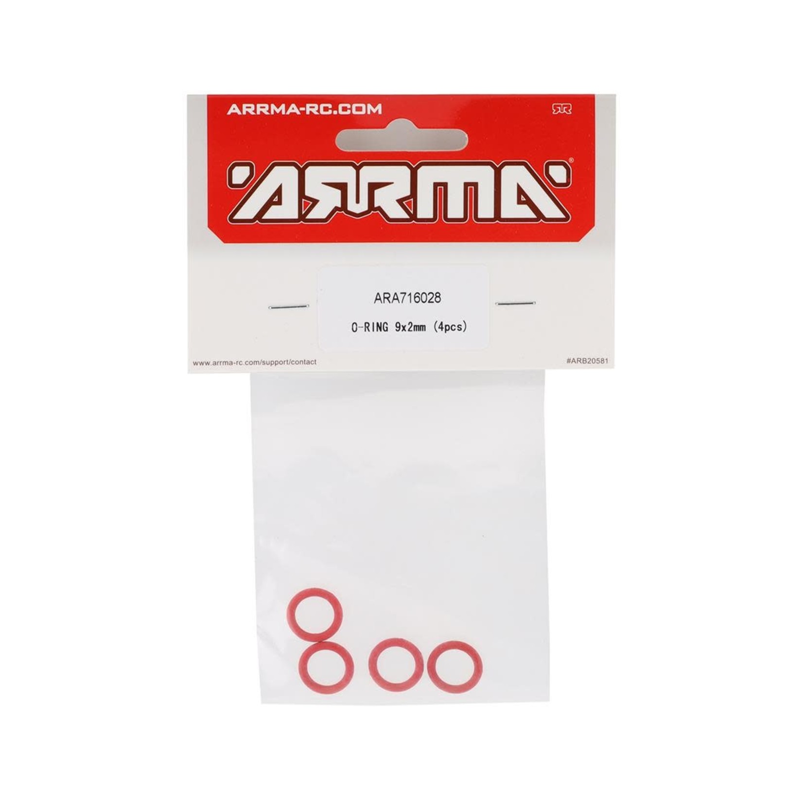ARRMA #ARA716028  Arrma O-Ring, 9x2mm (4)