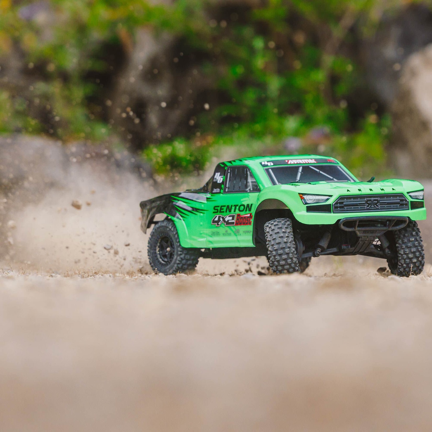 ARRMA #ARA4103V4T1  Arrma Senton 4X2 BOOST 1/10 Electric RTR Short Course Truck (Green) w/SLT2 2.4GHz Radio