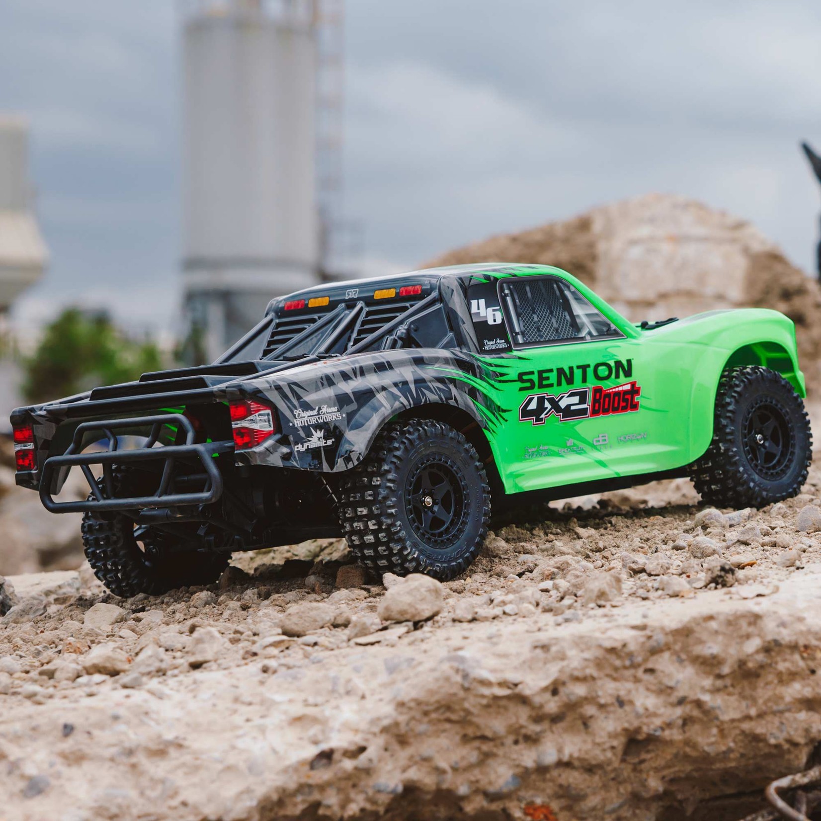 ARRMA Arrma 1/10 Senton 4X2 Boost Mega 550 Brushed Short Course Truck RTR  with Battery & Charger, Green #ARA4103SV4T1