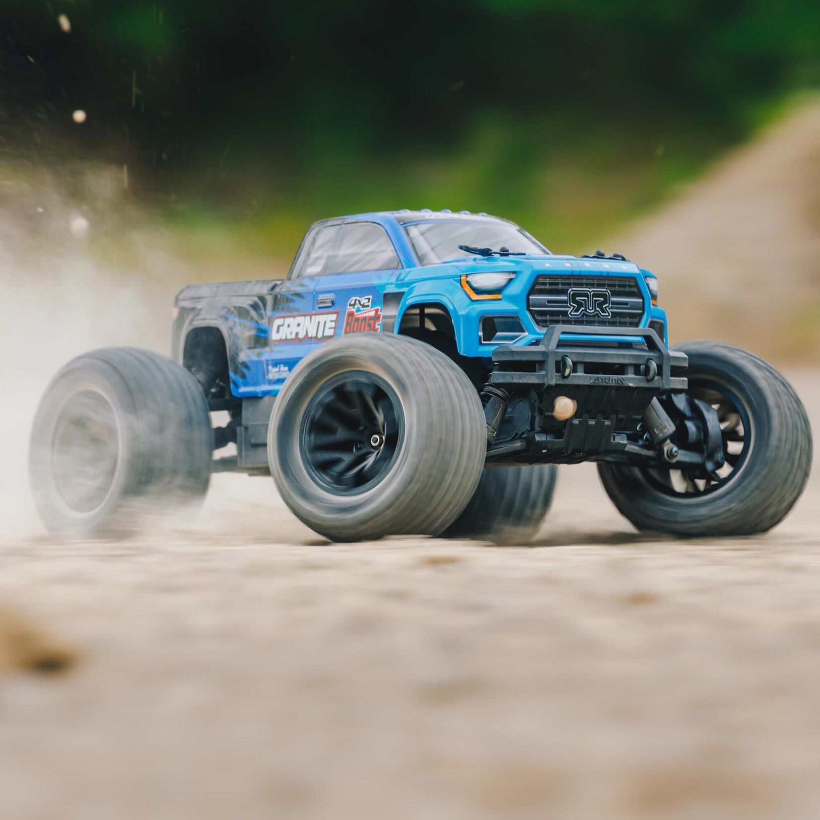 ARRMA Arrma 1/10 Granite 4X2 Boost Mega 550 Brushed Monster Truck RTR, with Battery & Charger, Blue #ARA4102SV4T2