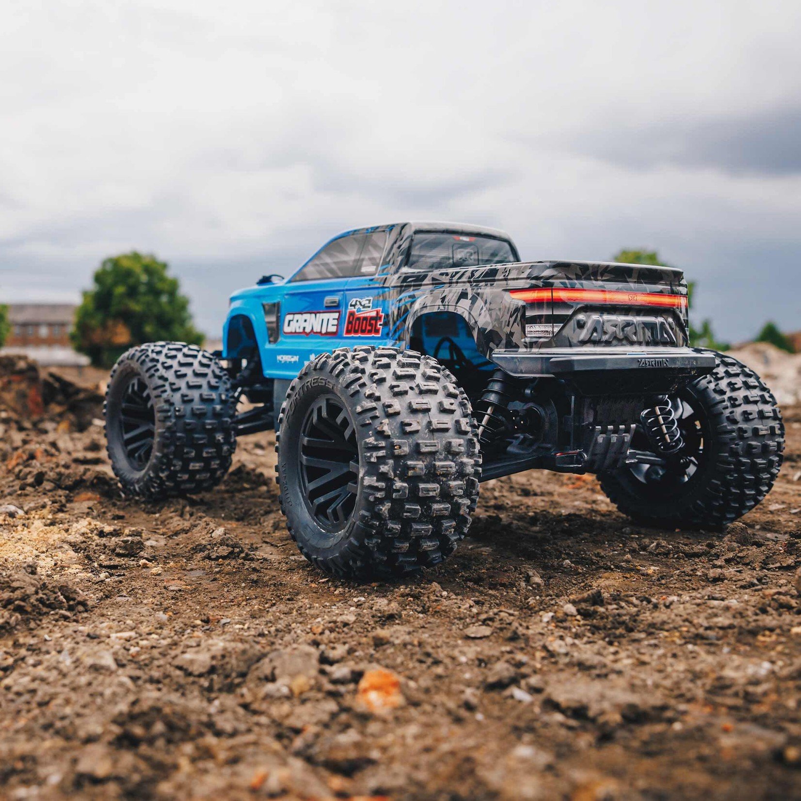 ARRMA Arrma 1/10 Granite 4X2 Boost Mega 550 Brushed Monster Truck RTR, with Battery & Charger, Blue #ARA4102SV4T2