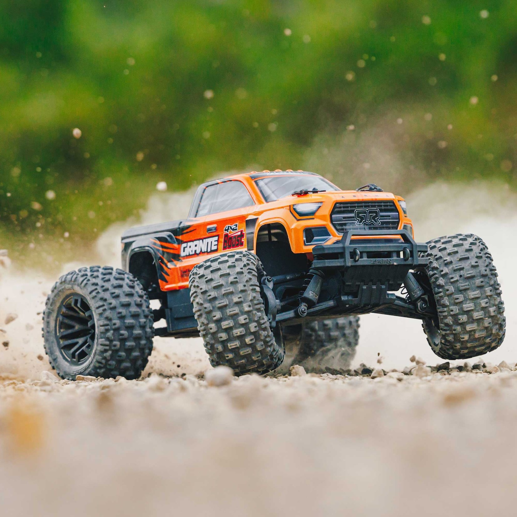 ARRMA #ARA4102SV4T1  Arrma 1/10 Granite 4X2 Boost Mega 550 Brushed Monster Truck RTR, with Battery & Charger, Orange