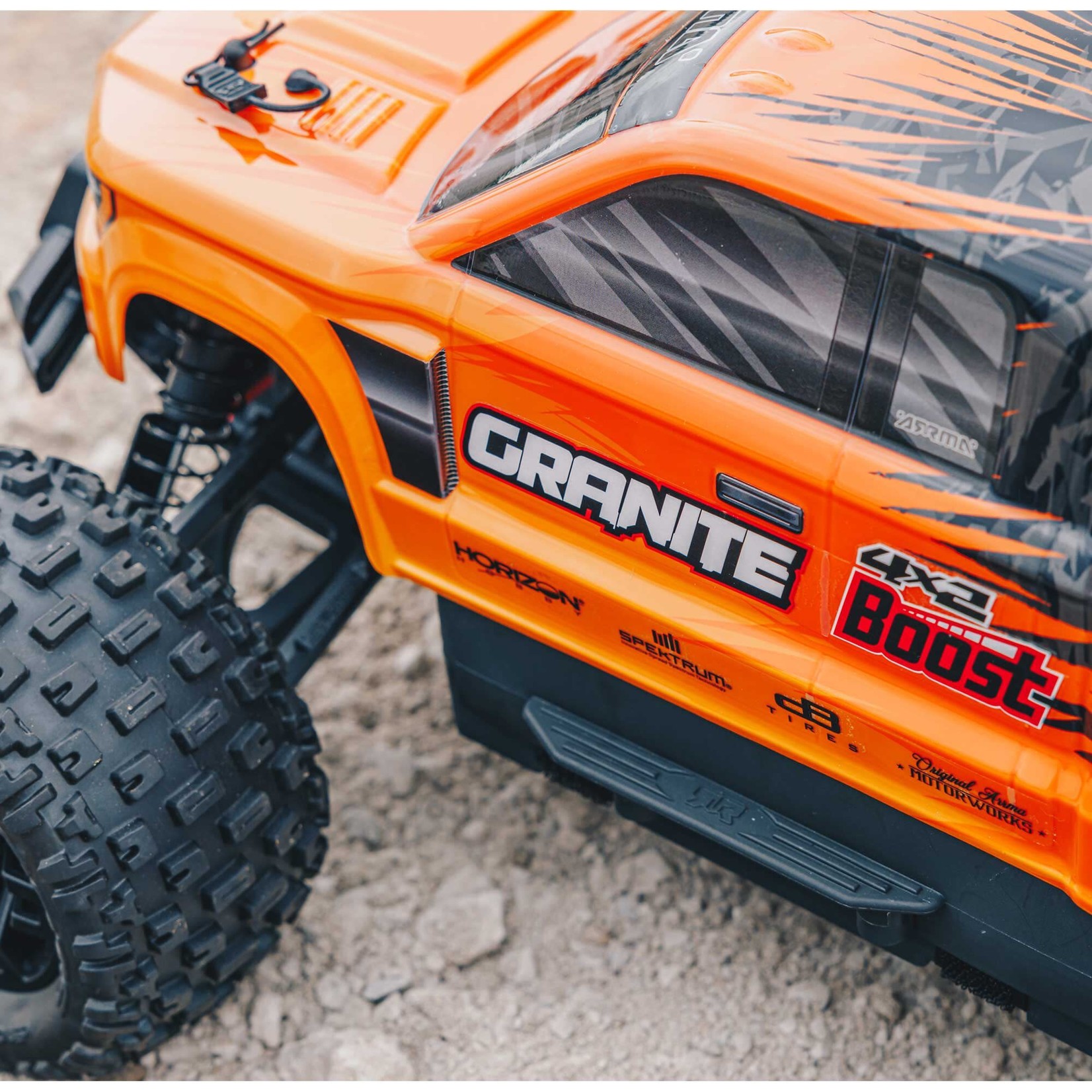 ARRMA #ARA4102SV4T1  Arrma 1/10 Granite 4X2 Boost Mega 550 Brushed Monster Truck RTR, with Battery & Charger, Orange